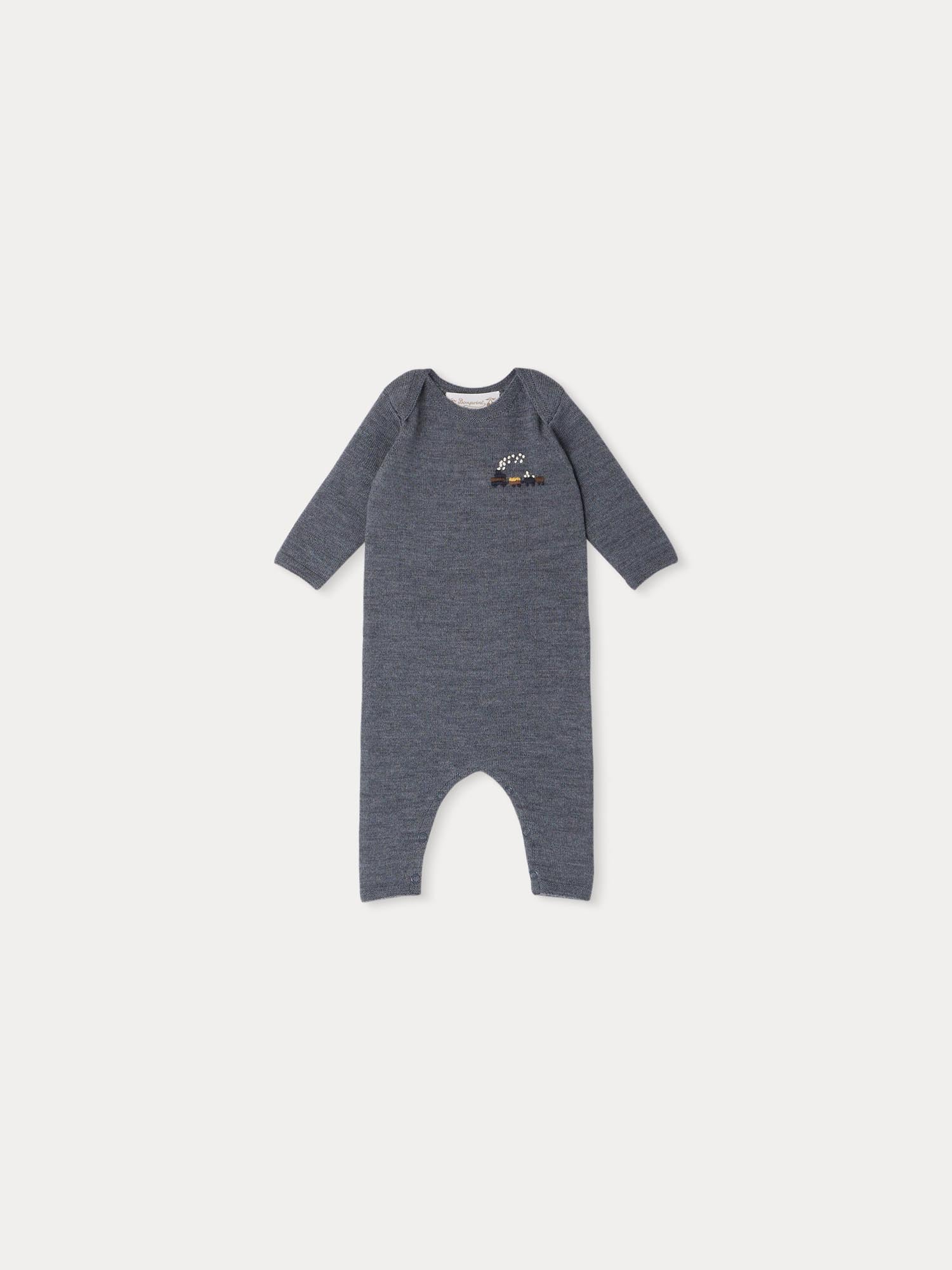 Baby Boys Grey Wool Babysuit