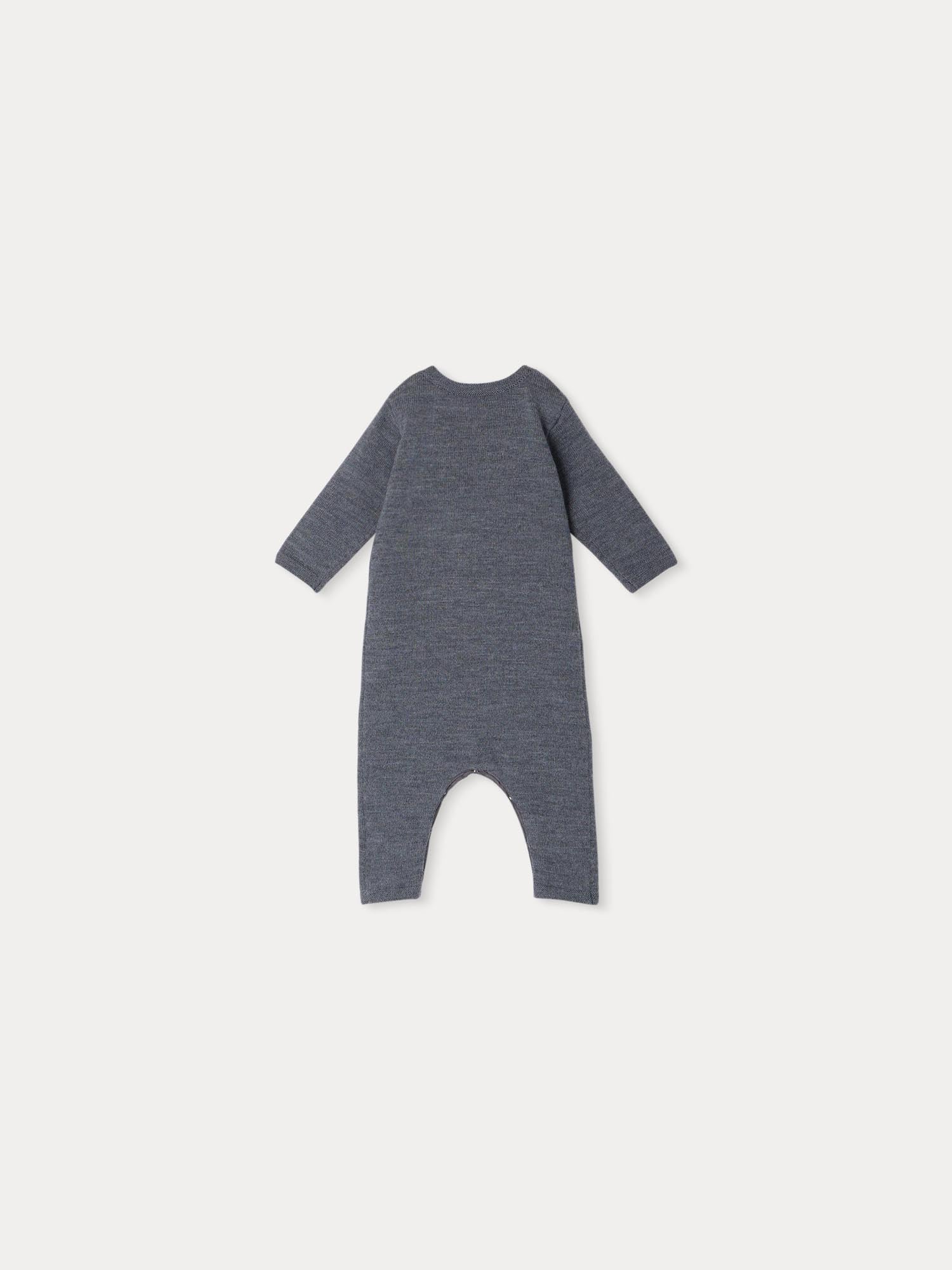 Baby Boys Grey Wool Babysuit