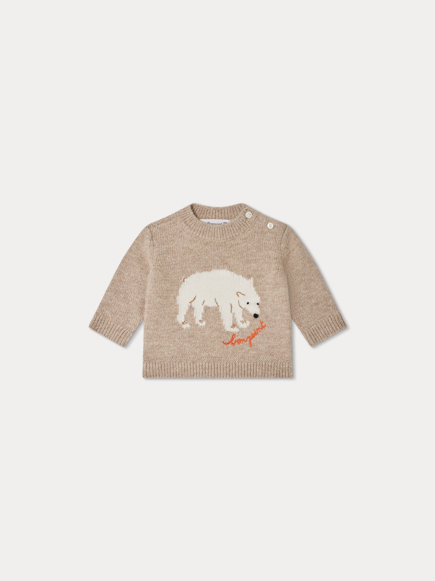 Baby Boys Beige Wool Sweater