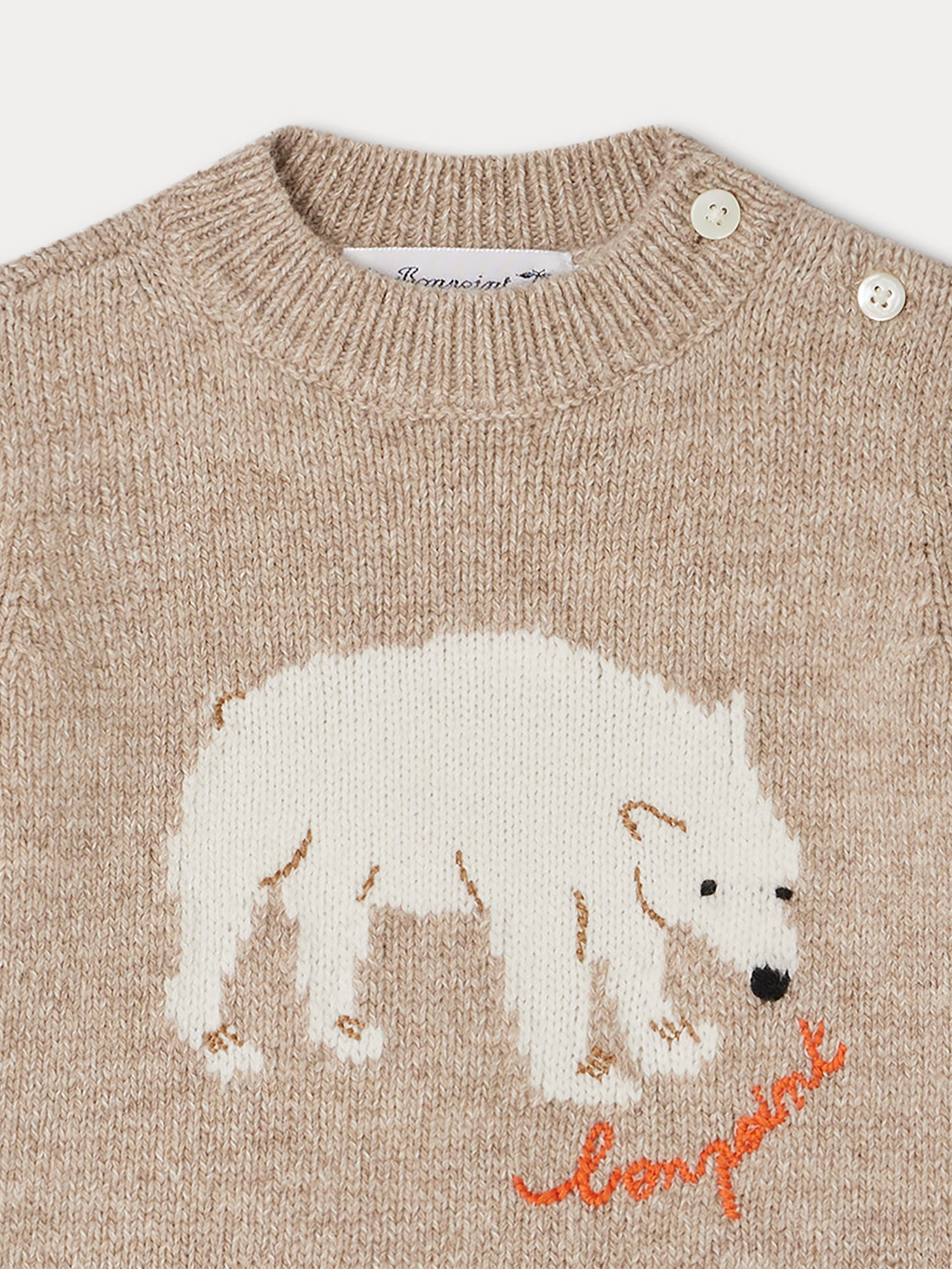 Baby Boys Beige Wool Sweater