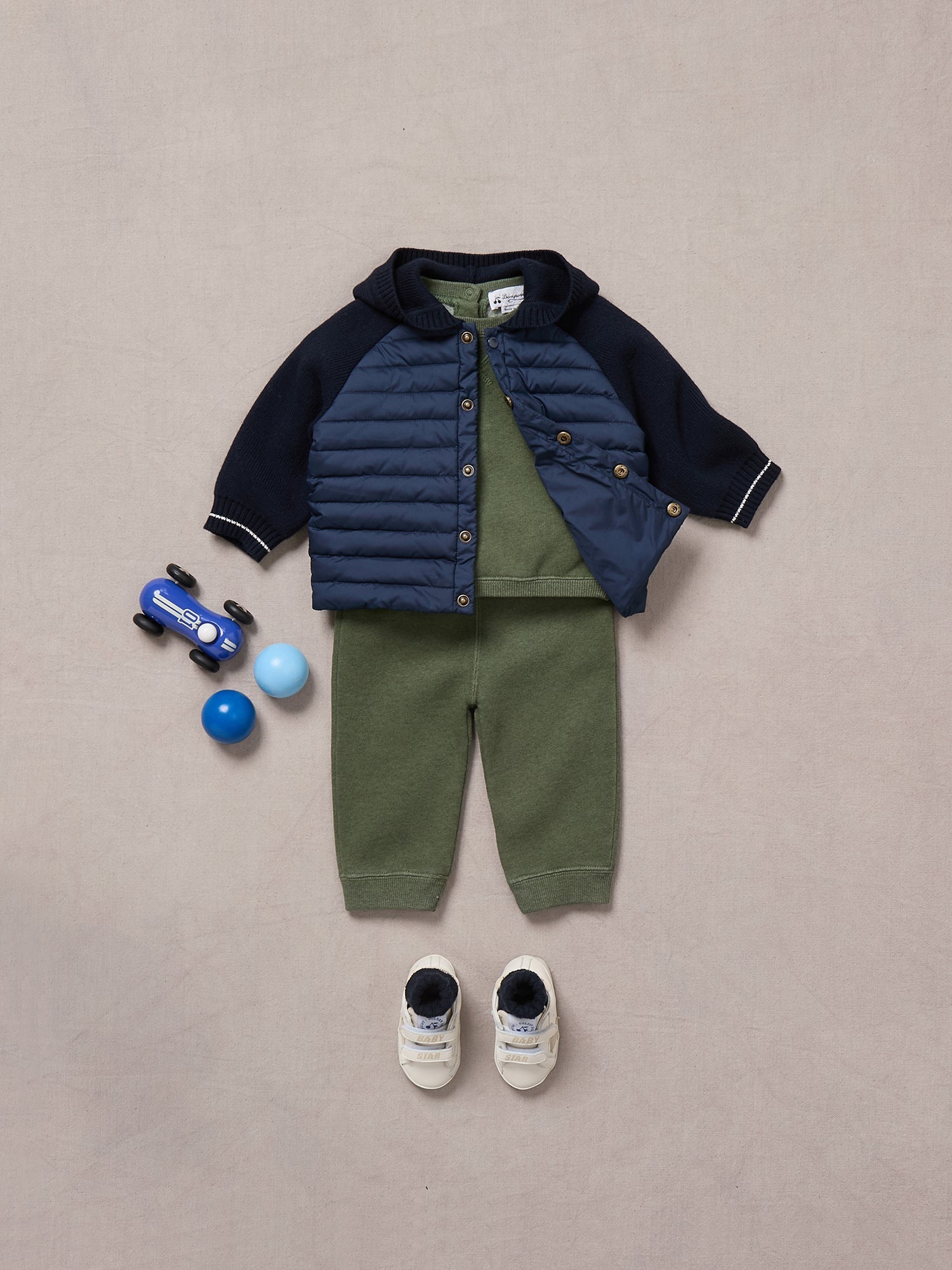 Baby Boys Green Cotton Trousers