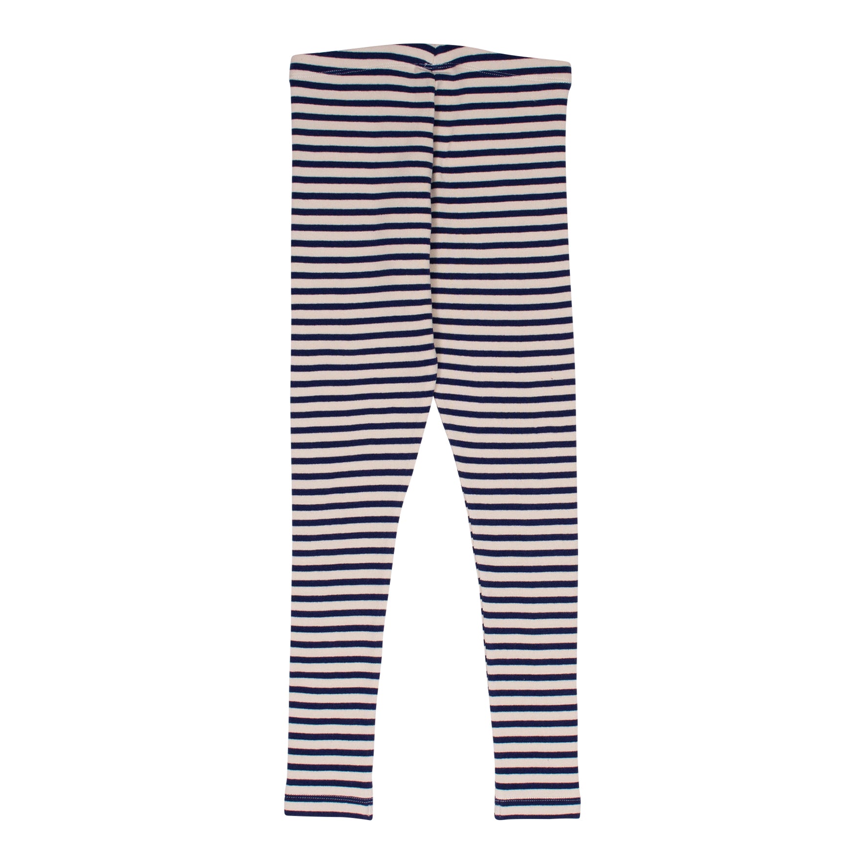 Girls Navy Stripes Cotton Leggings