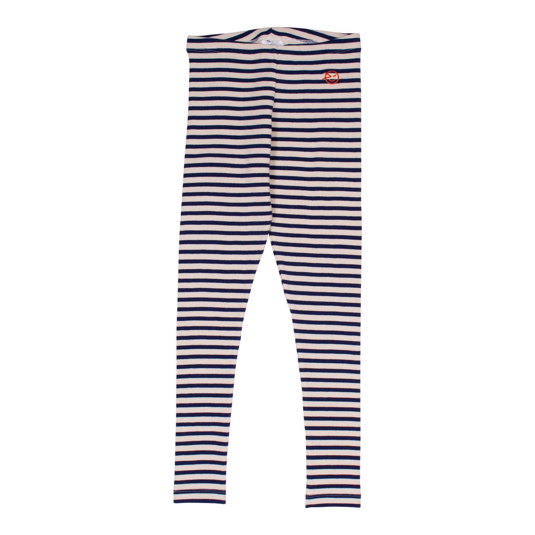 Girls Navy Stripes Cotton Leggings