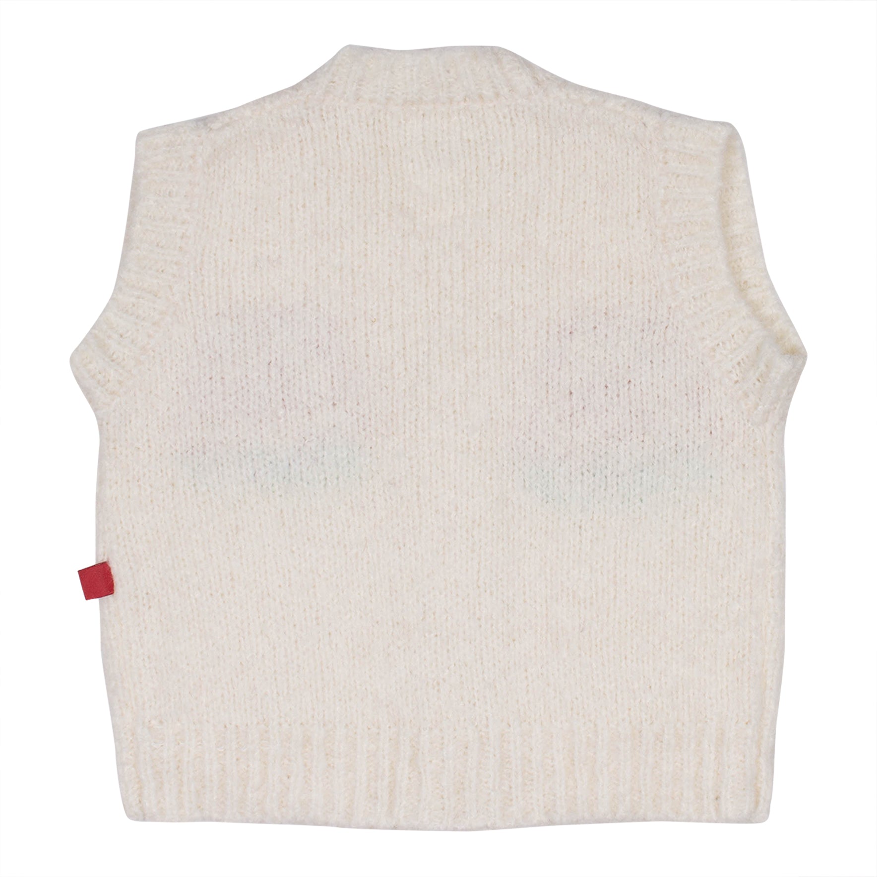 Girls White Jacquard Knit Gilet