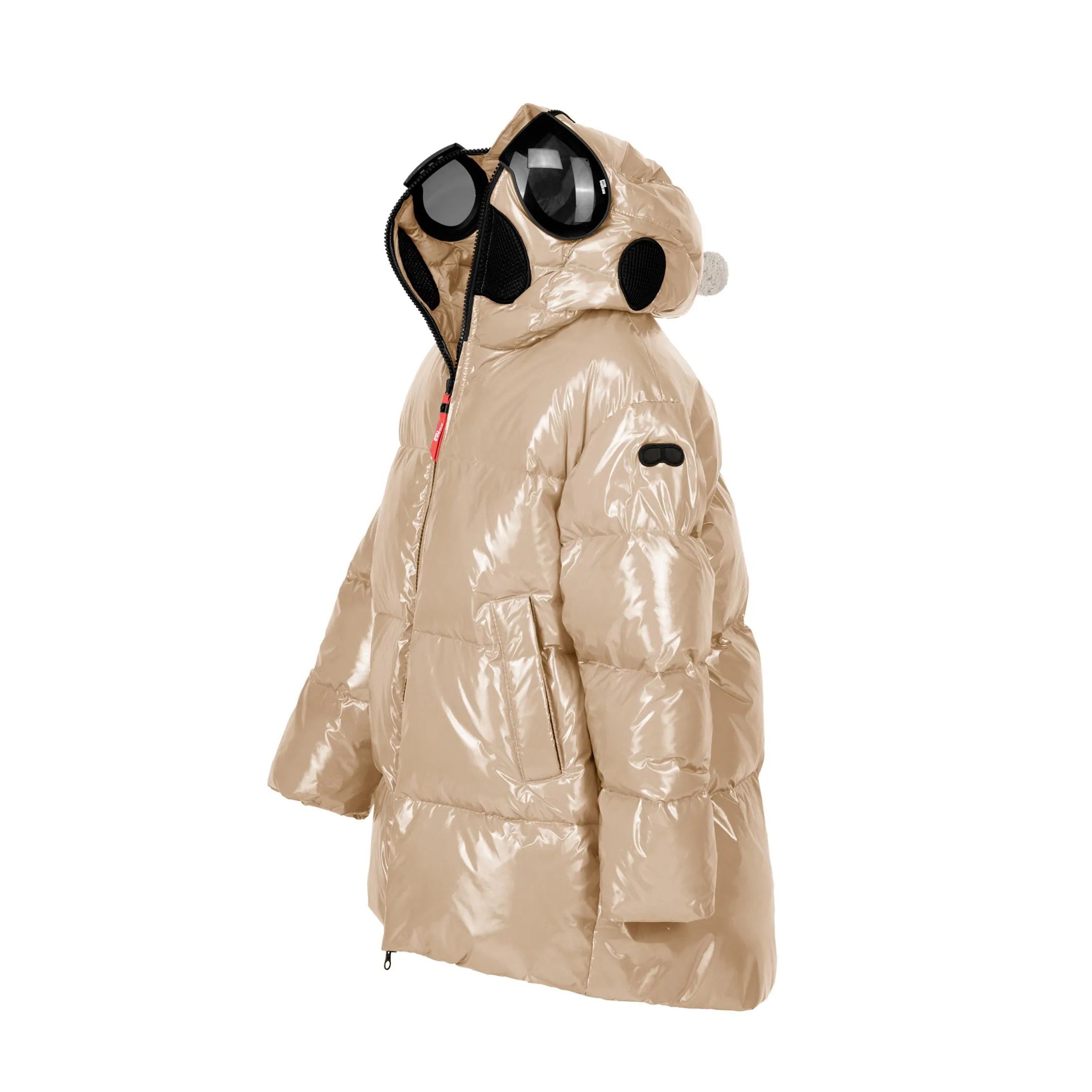 Girls Sand Glossy Padded Down Coat