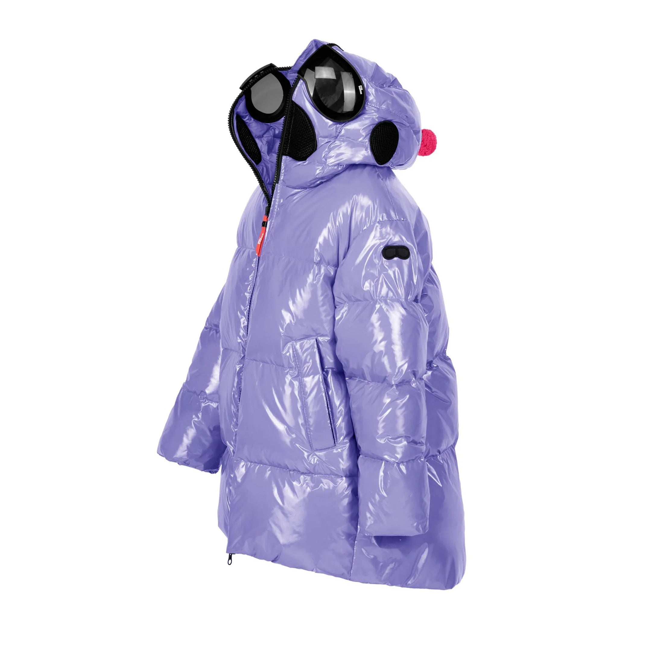 Girls Purple Glossy Padded Down Coat