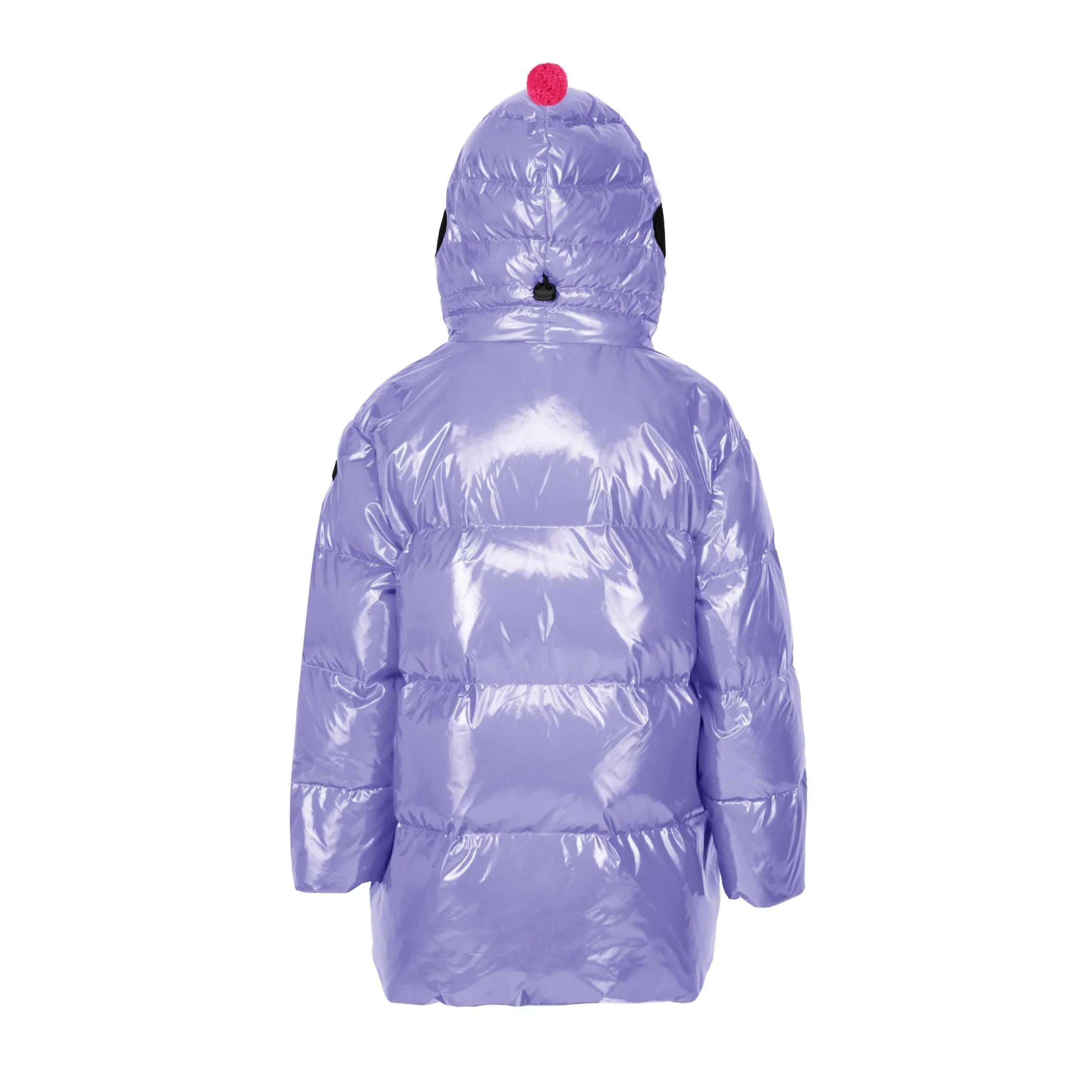 Girls Purple Glossy Padded Down Coat