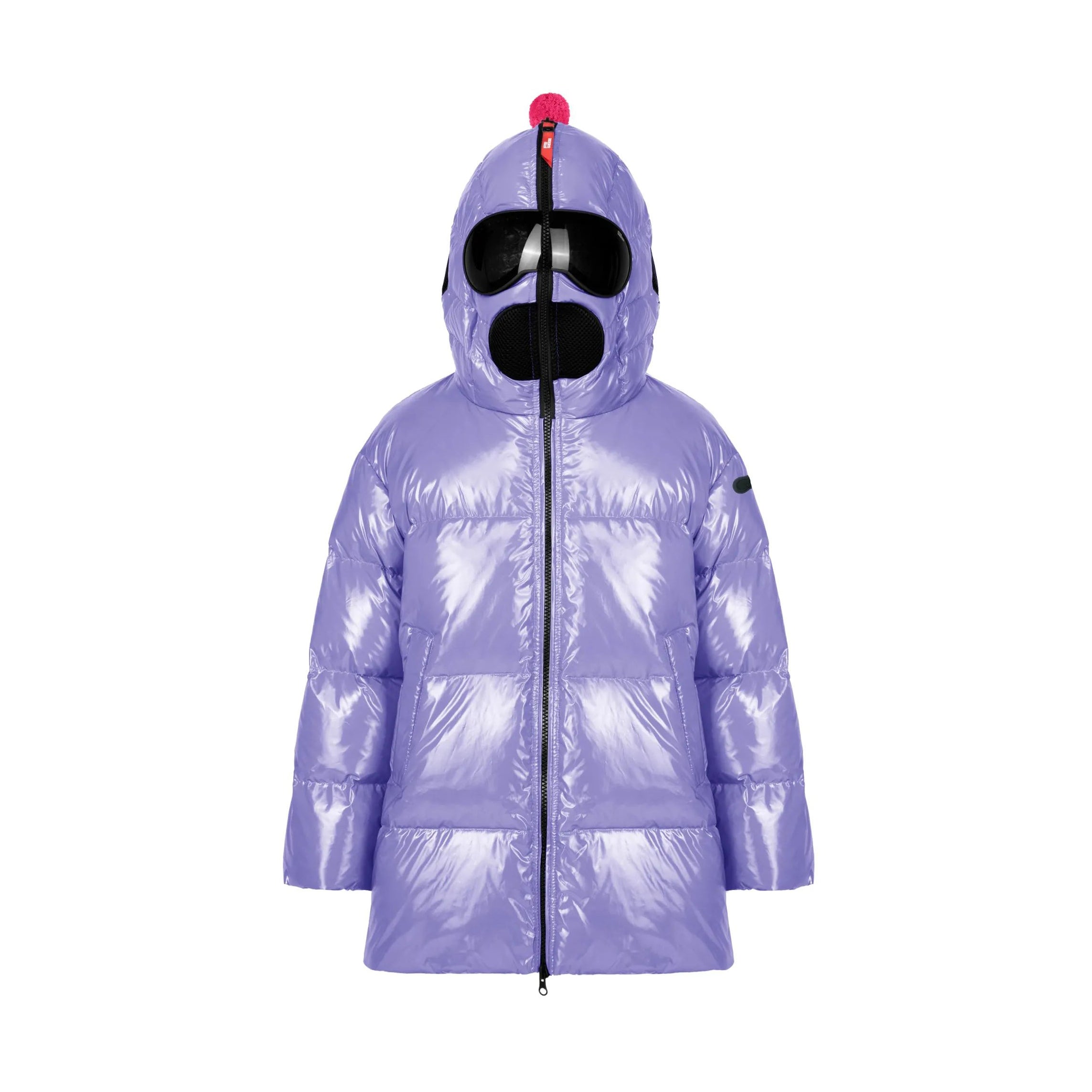 Girls Purple Glossy Padded Down Coat