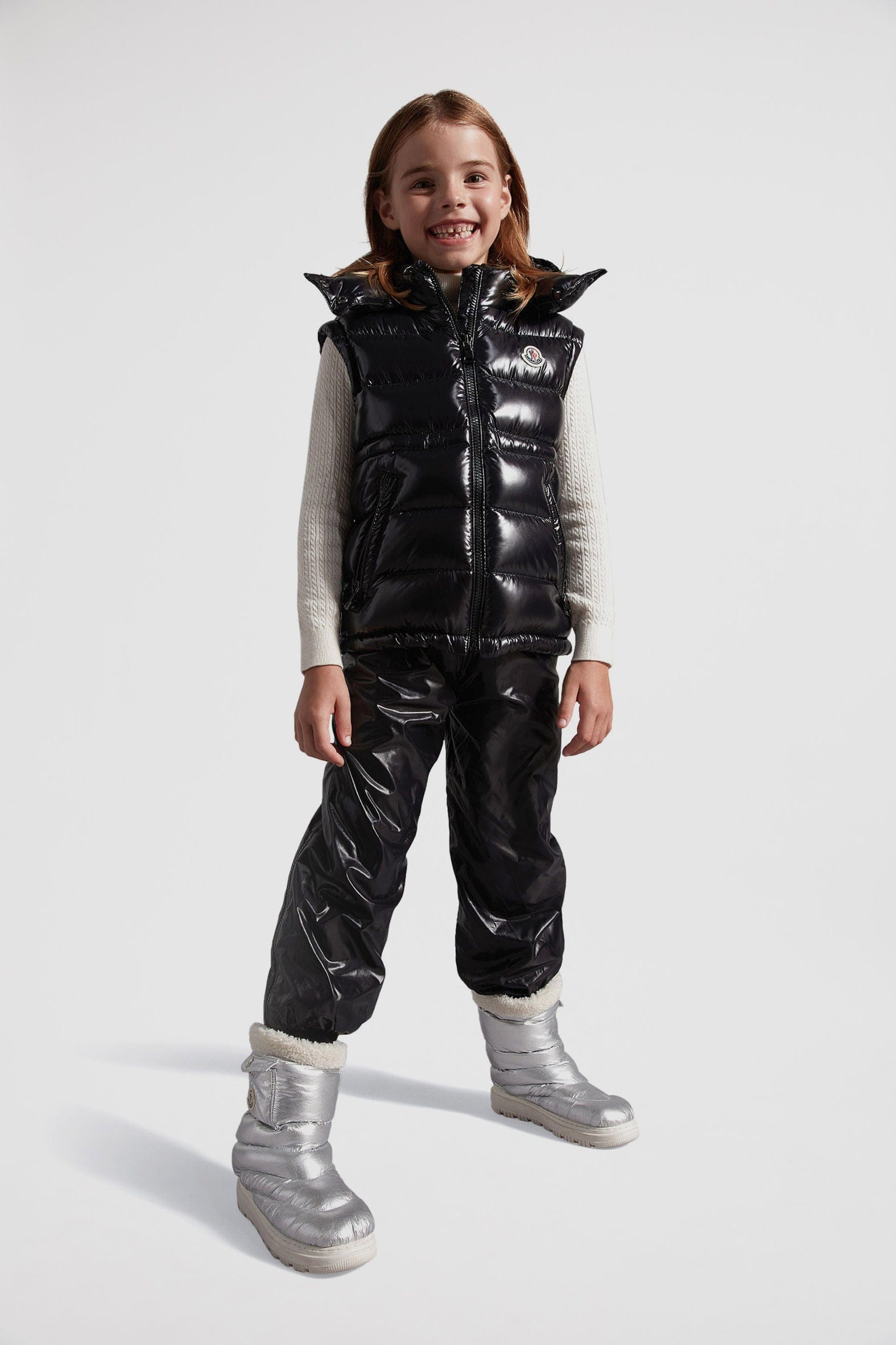 Moncler Enfant Girls Down Padded Ania Gilet in Black