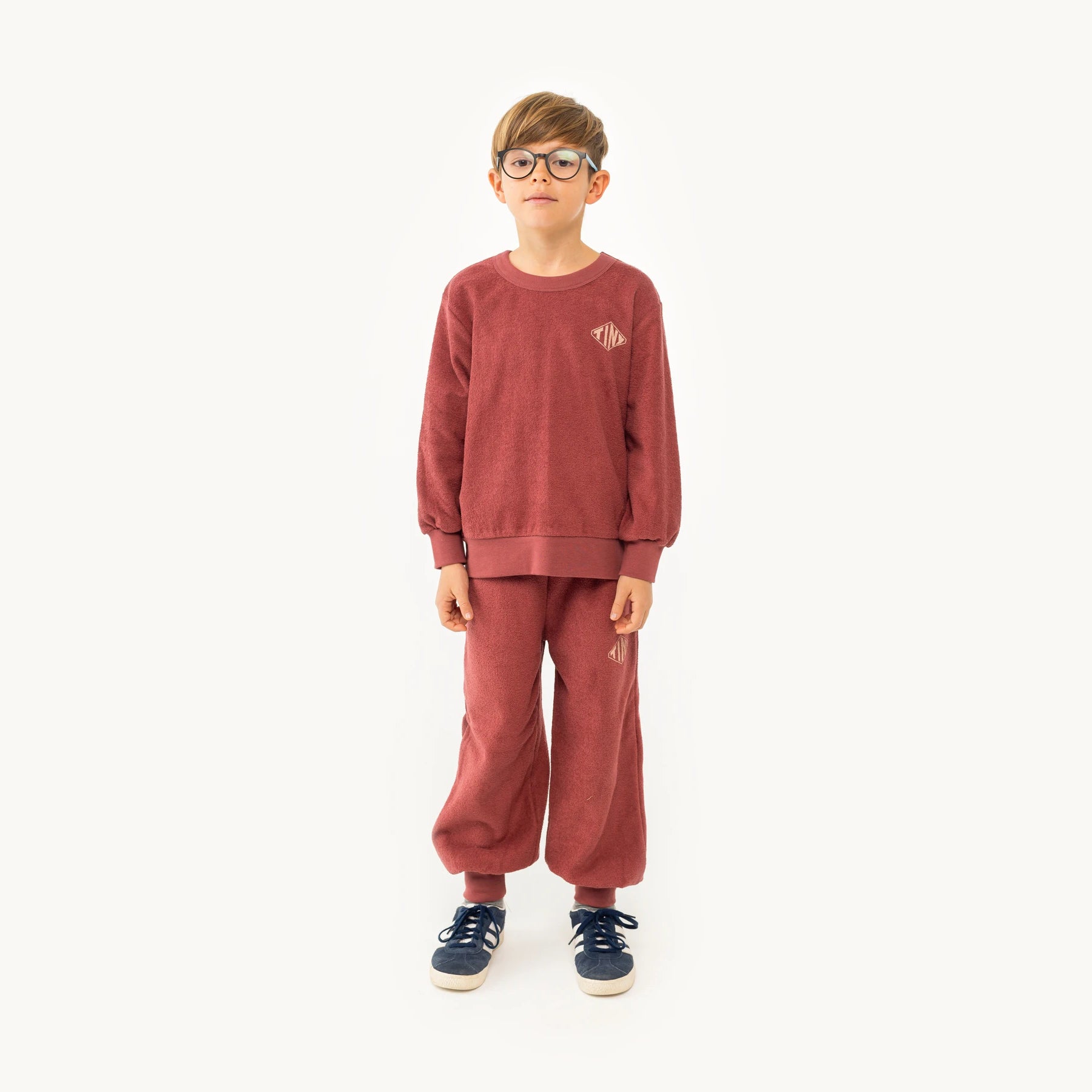 Boys & Girls Wine Red Cotton Trousers