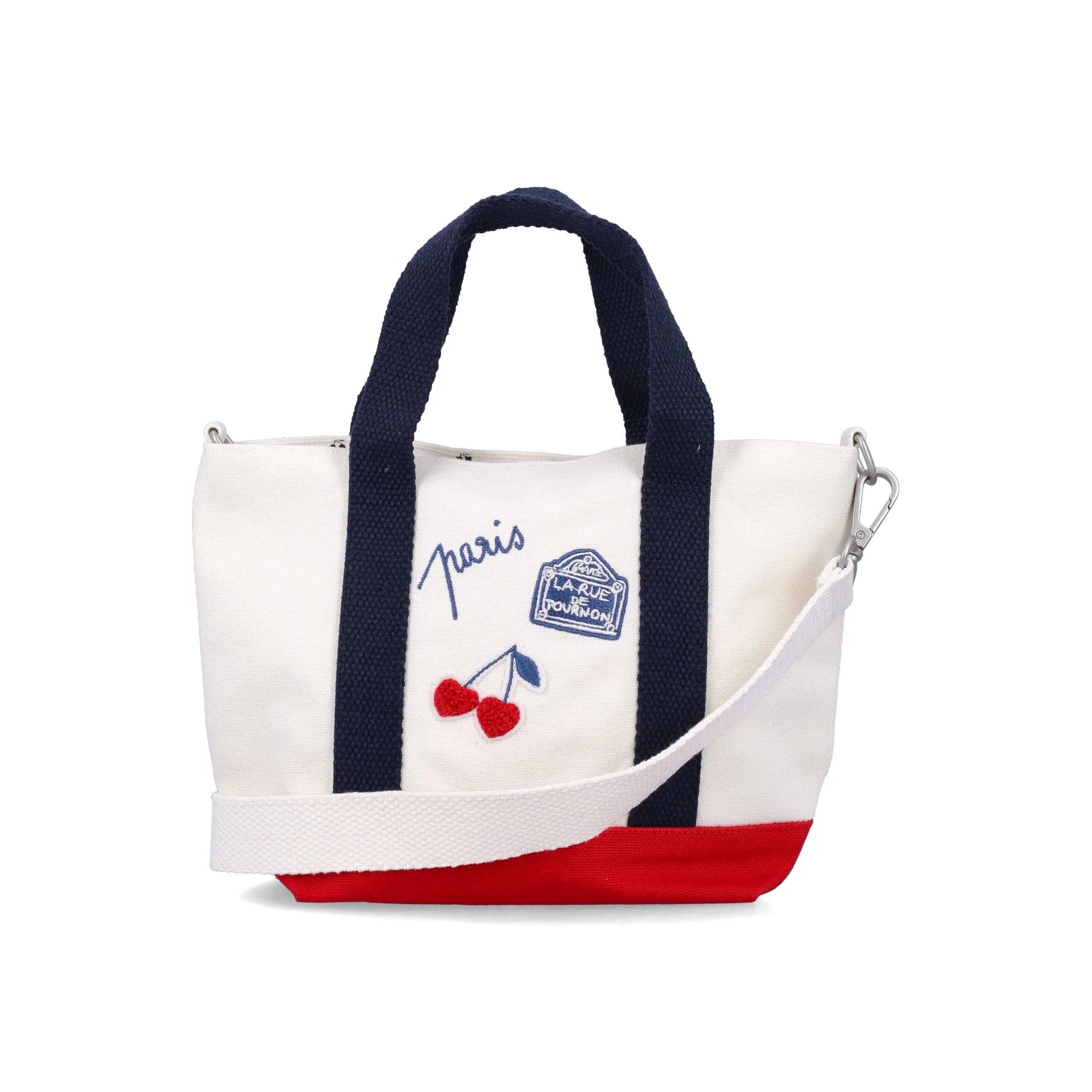 Girls White Canvas Shoulder Bag(高x宽x深:17x26x8.5cm)