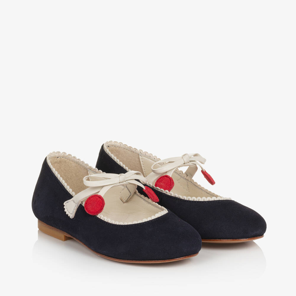 Girls Dark Blue Suede Shoes