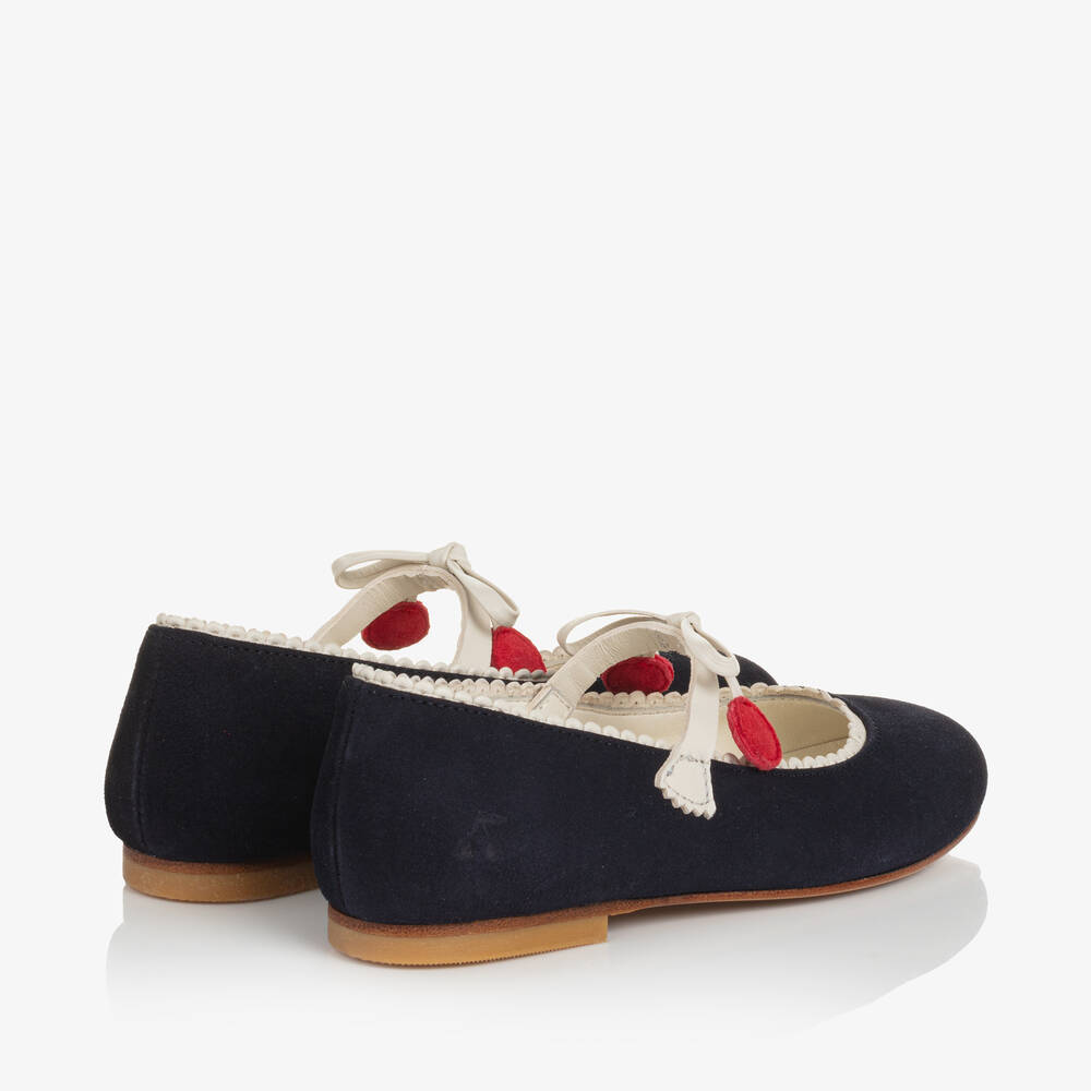 Girls Dark Blue Suede Shoes