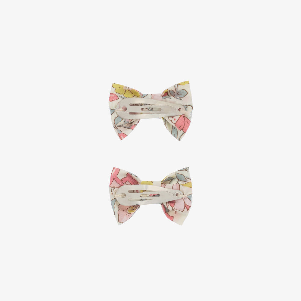 Girls Pink Floral Hair Clips