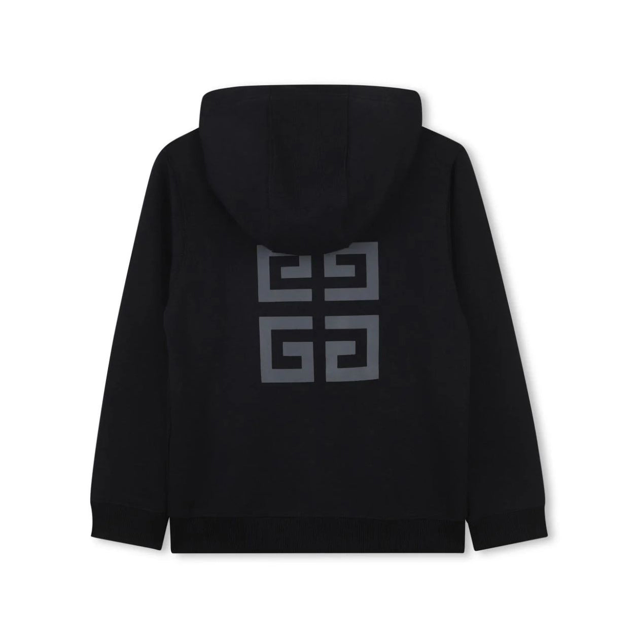 Boys & Girls Black Cotton Zip-Up Top