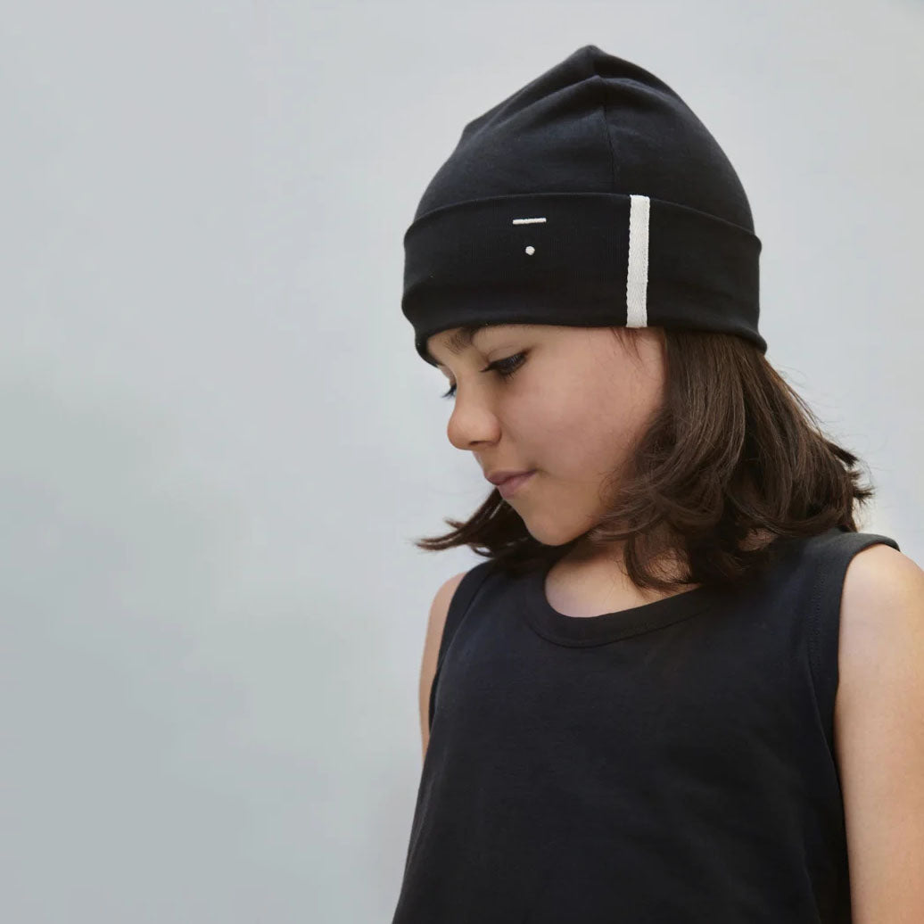 Boys & Girls Black Cotton Hat