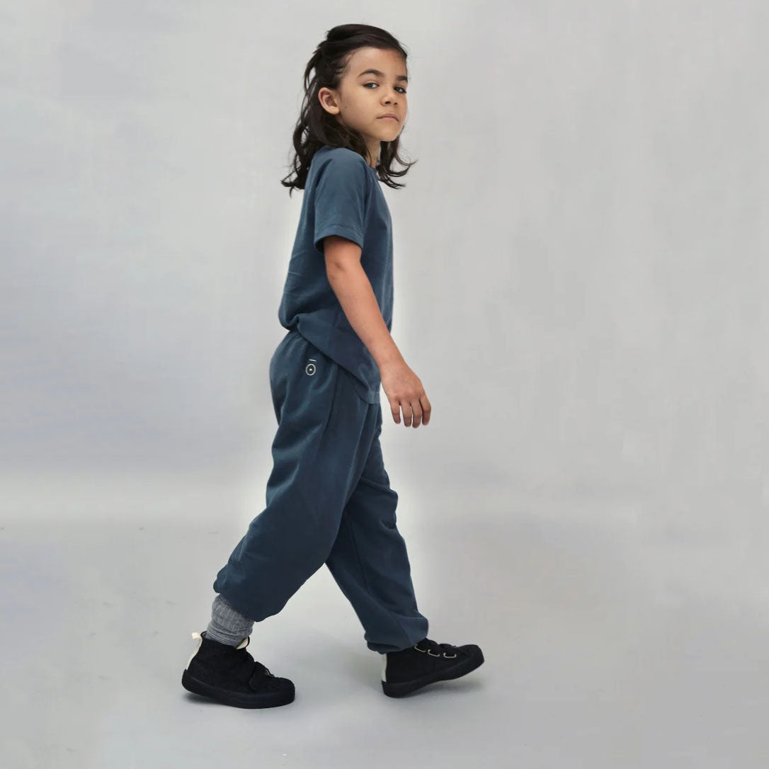 Boys & Girls Blue Grey Cotton Trousers