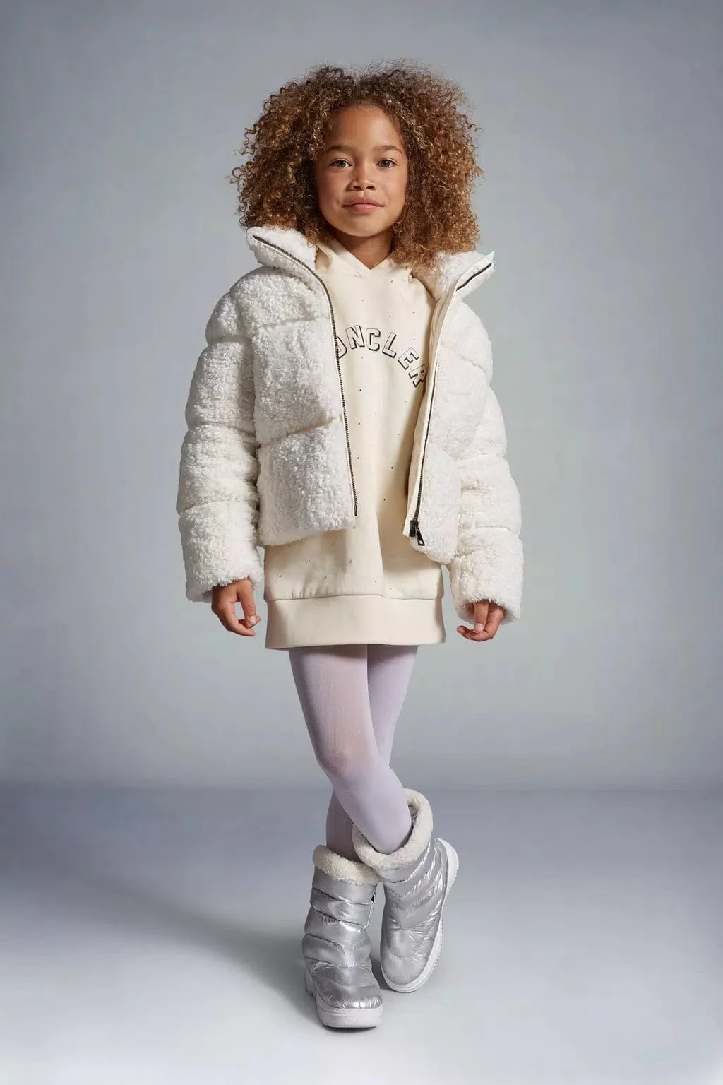 Moncler Enfant Girls Down Padded Segura Jacket in White