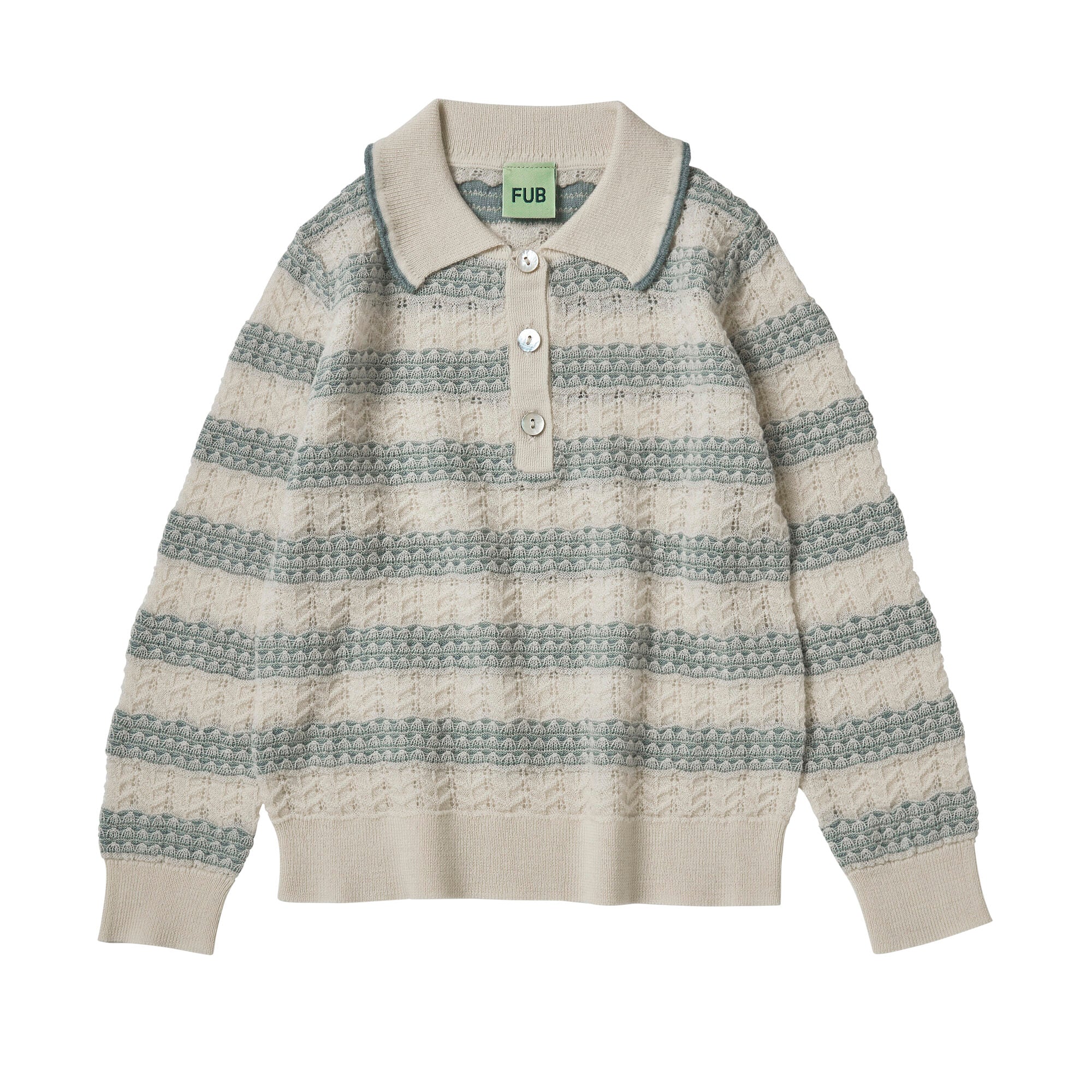 Boys & Girls Light Green Hollow Wool Polo Shirt