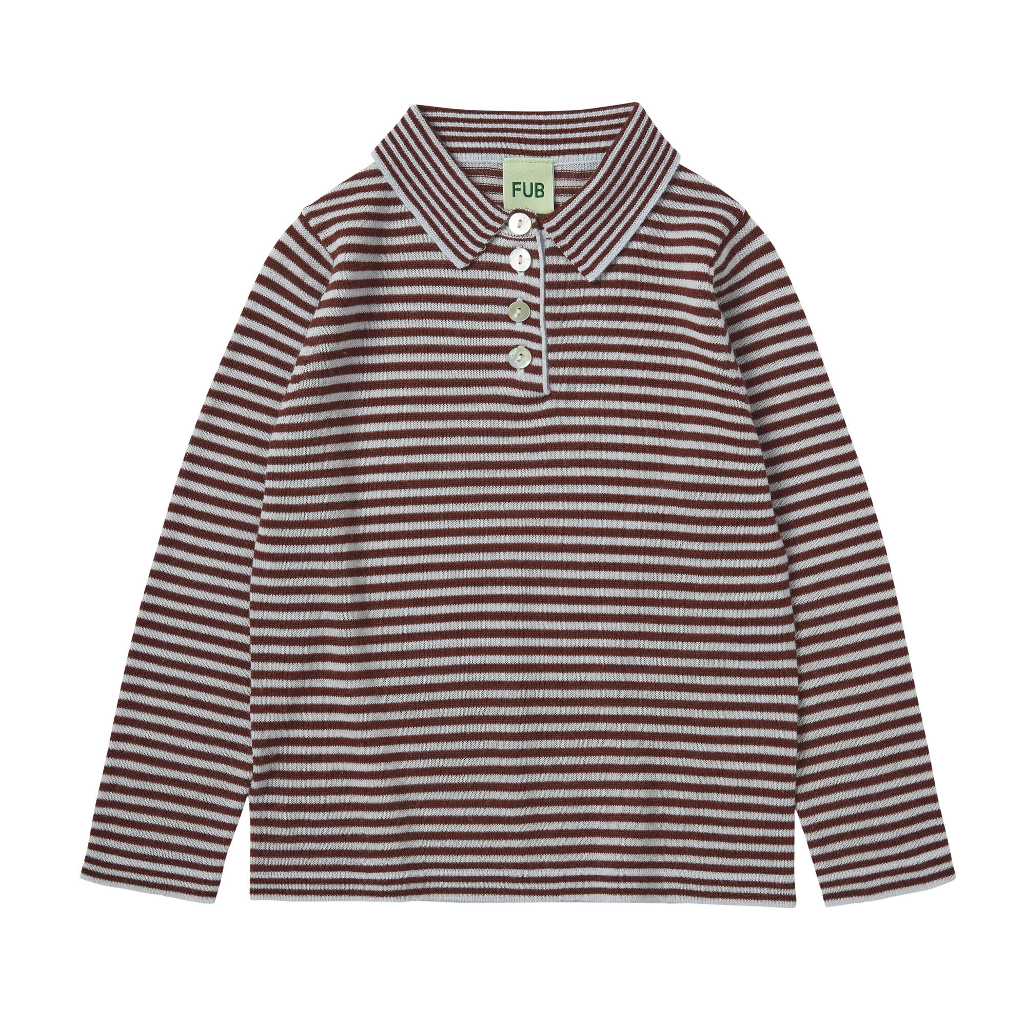 Boys & Girls Wine Red Stripes Wool Polo Shirt