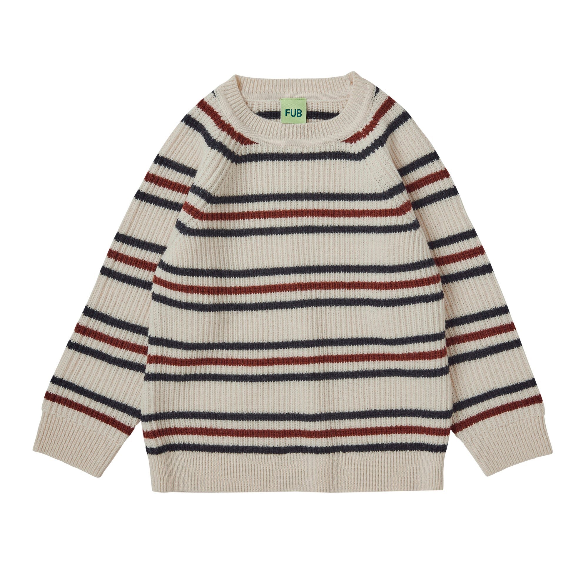 Boys & Girls White Stripes Wool Sweater