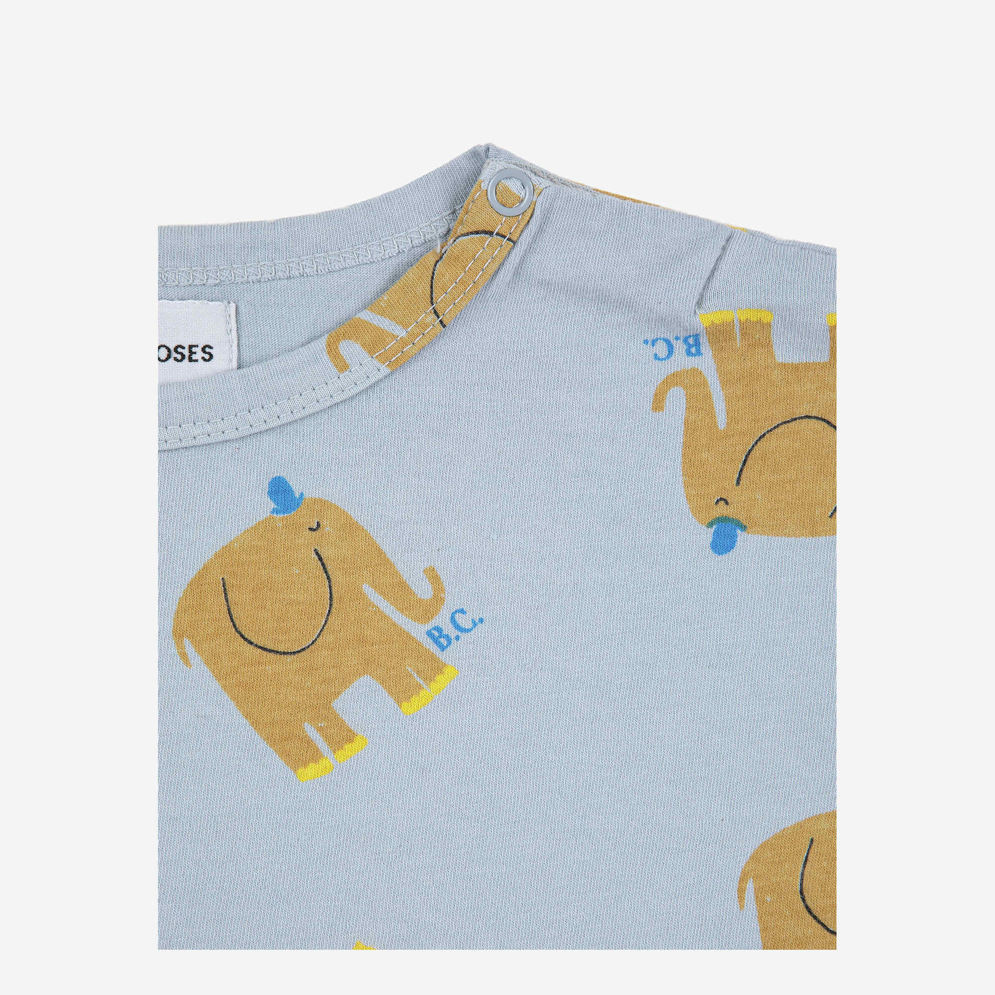 Baby Boys & Girls Light Blue Printed Cotton T-Shirt