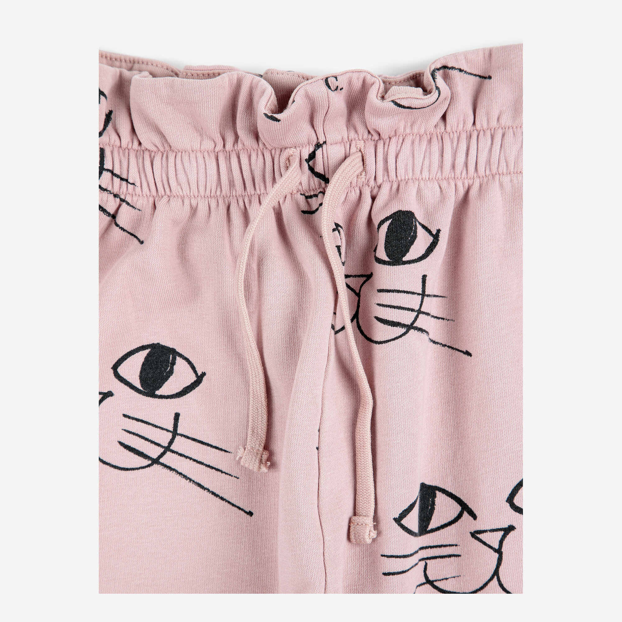 Girls Pink Printed Cotton Trousers