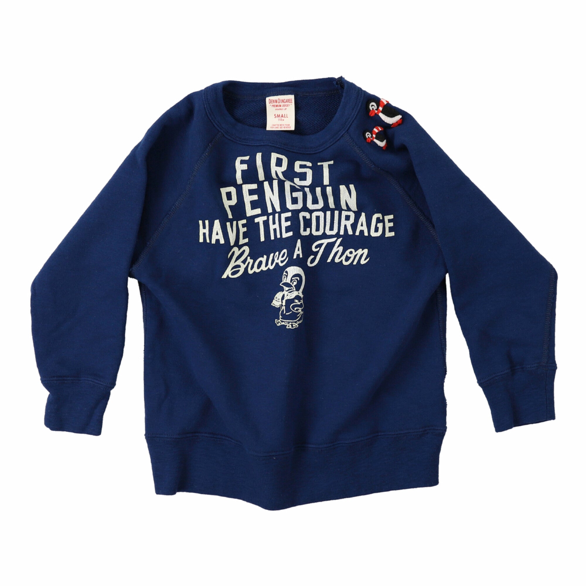 Boys & Girls Navy Logo Cotton Sweatshirt