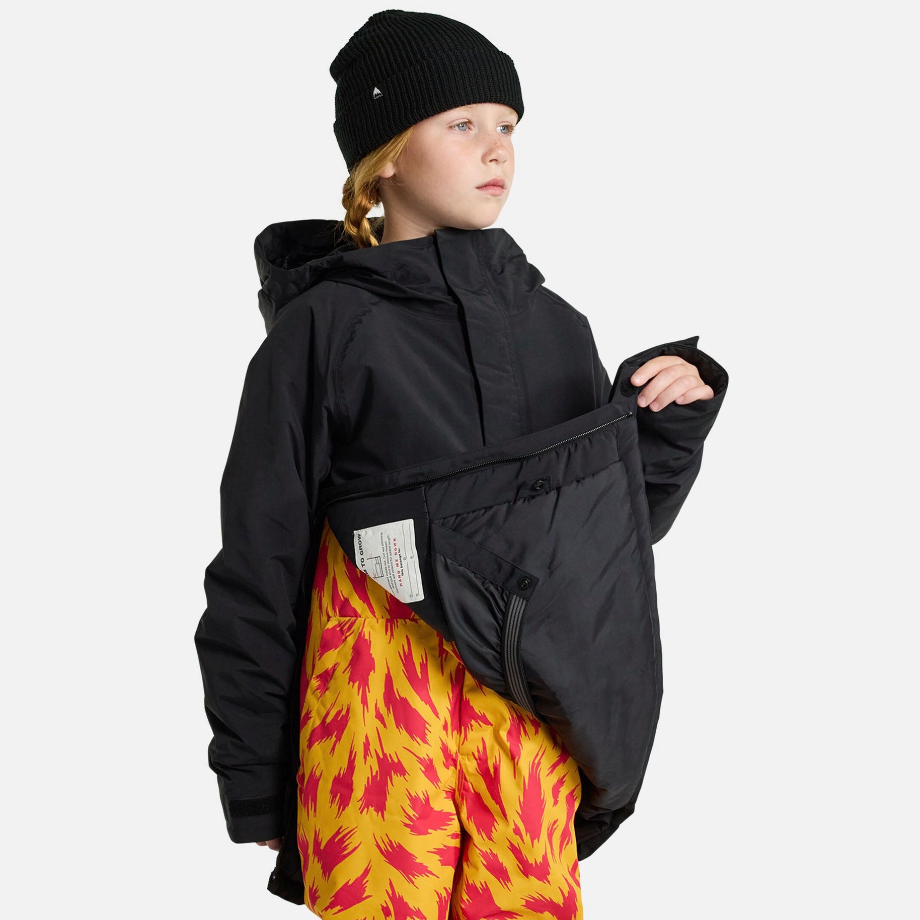 Boys & Girls Black 2L Hooded Ski Jacket