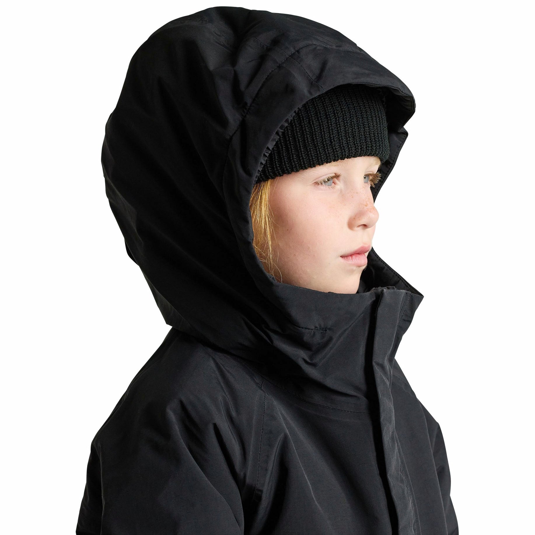 Boys & Girls Black 2L Hooded Ski Jacket