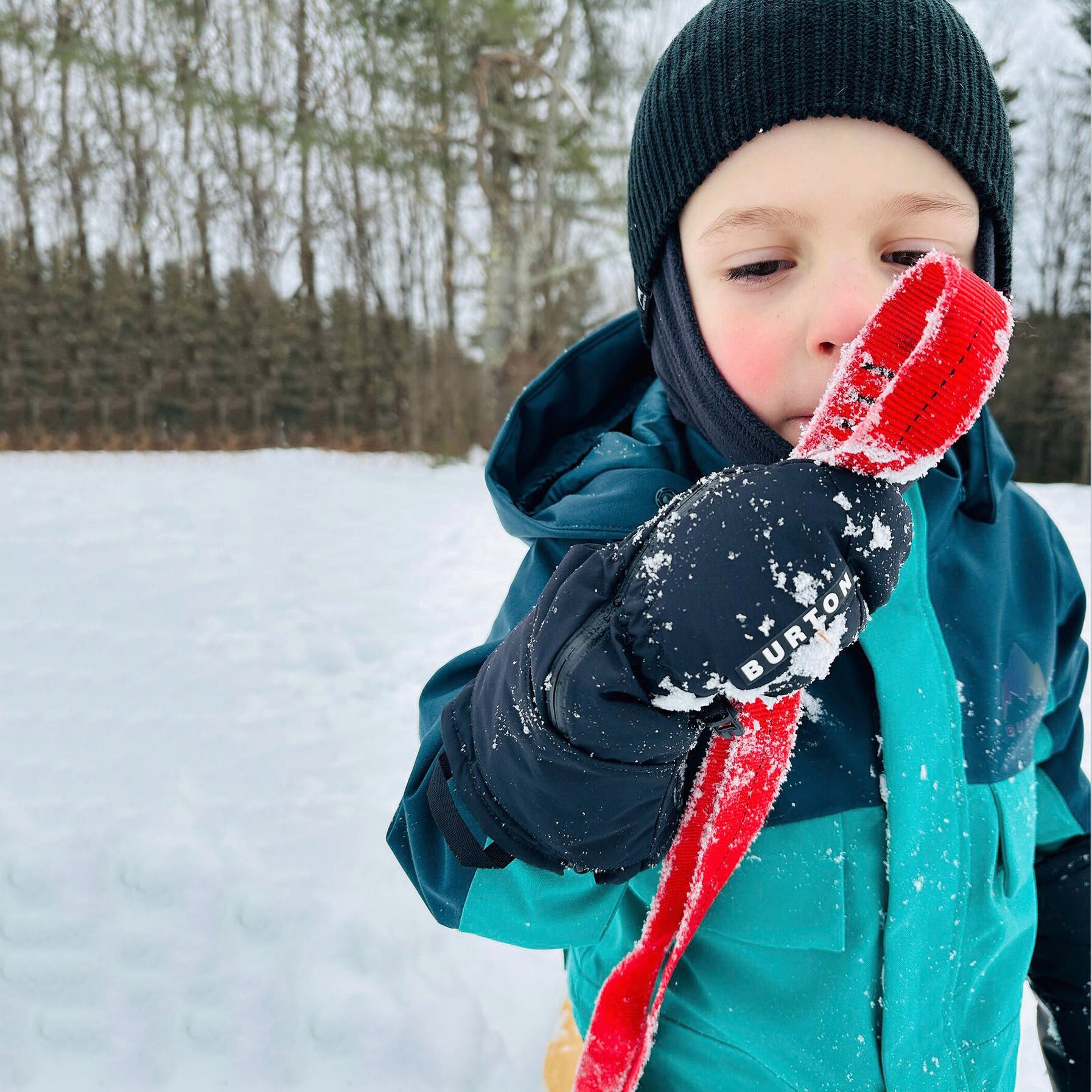 Boys & Girls Black Ski Gloves