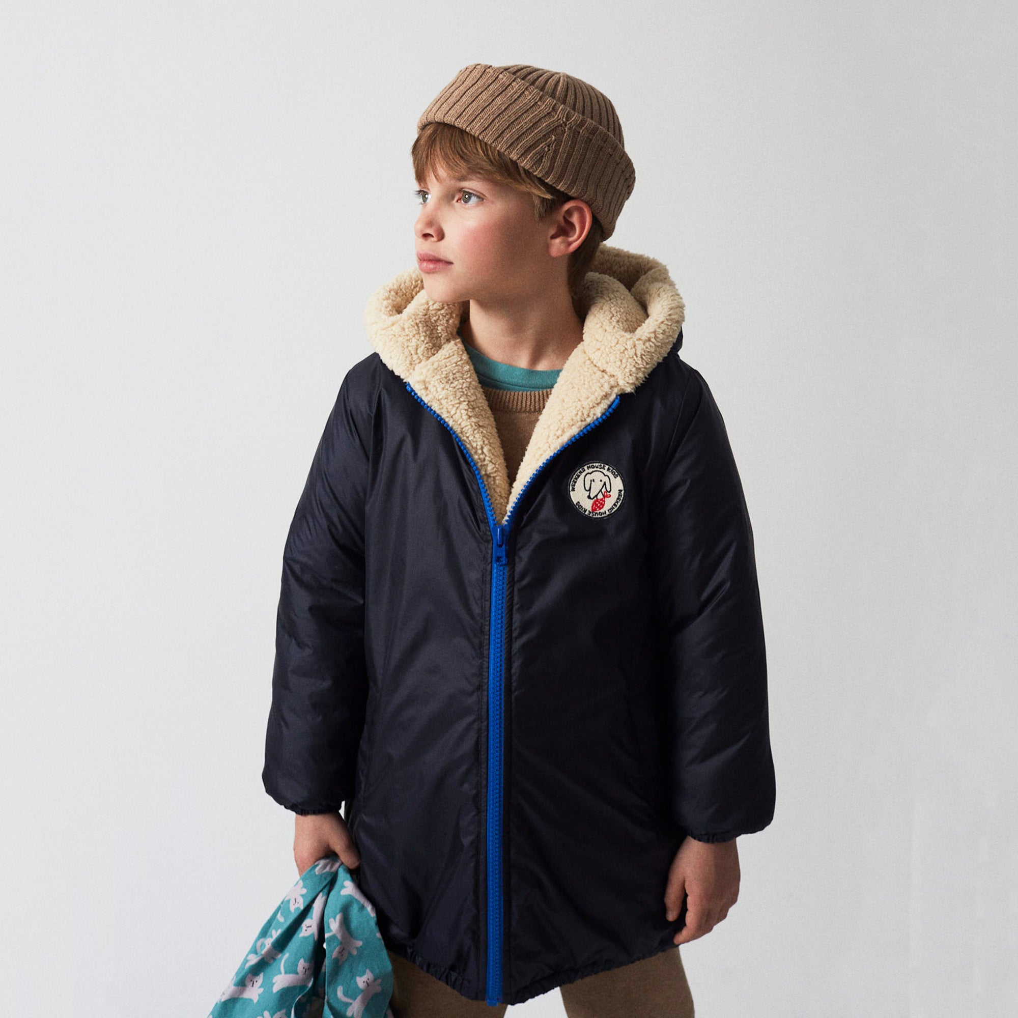 Boys & Girls Dark Blue Padded Coat