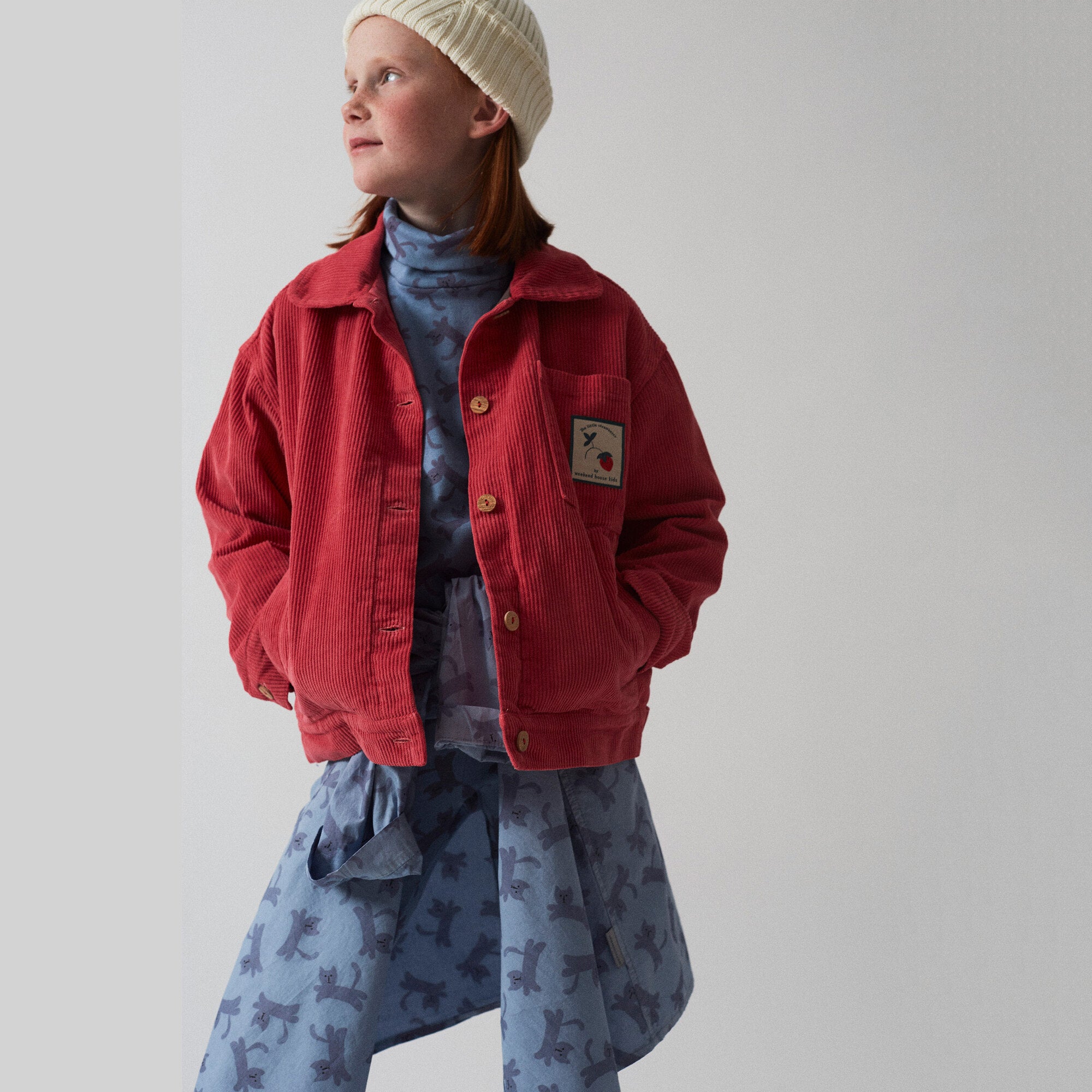 Girls Red Corduroy Jacket