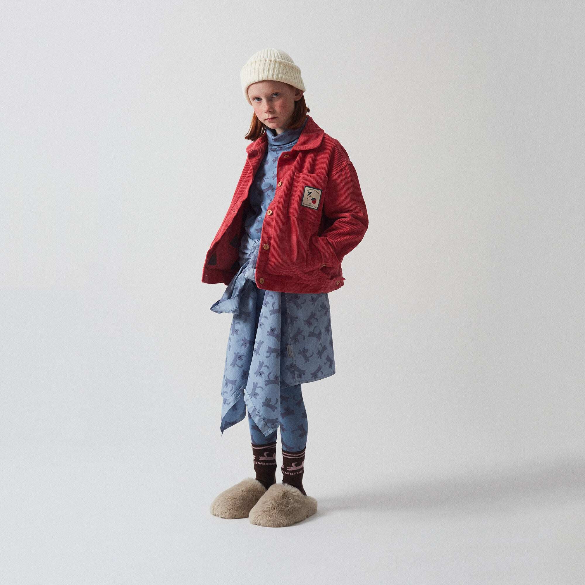 Girls Red Corduroy Jacket