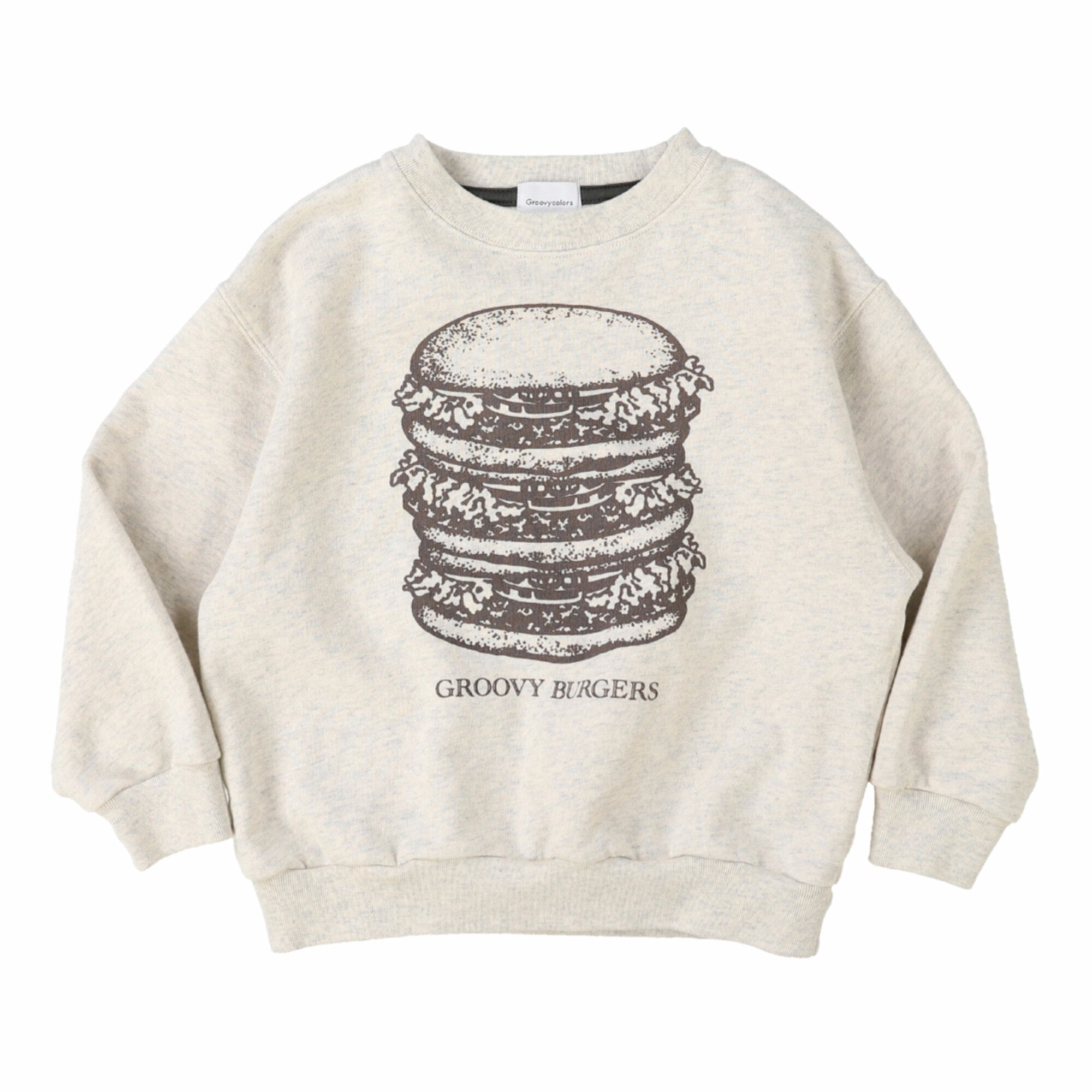 Boys & Girls Beige Hamburger Cotton Sweatshirt