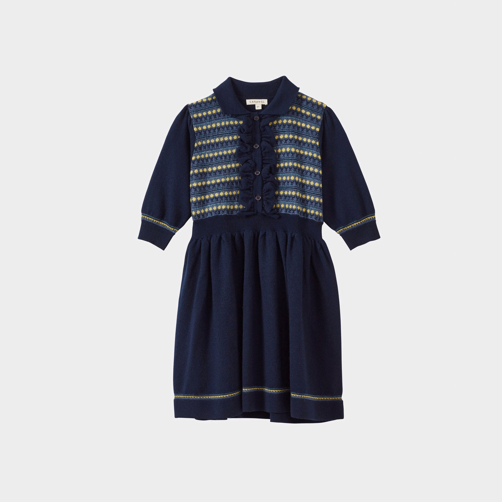 Girls Navy Wool Dress