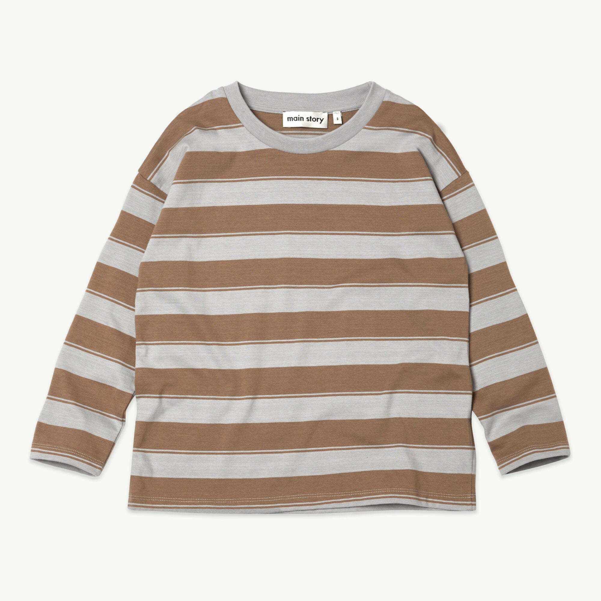 Boys & Girls Grey Stripes Cotton T-Shirt