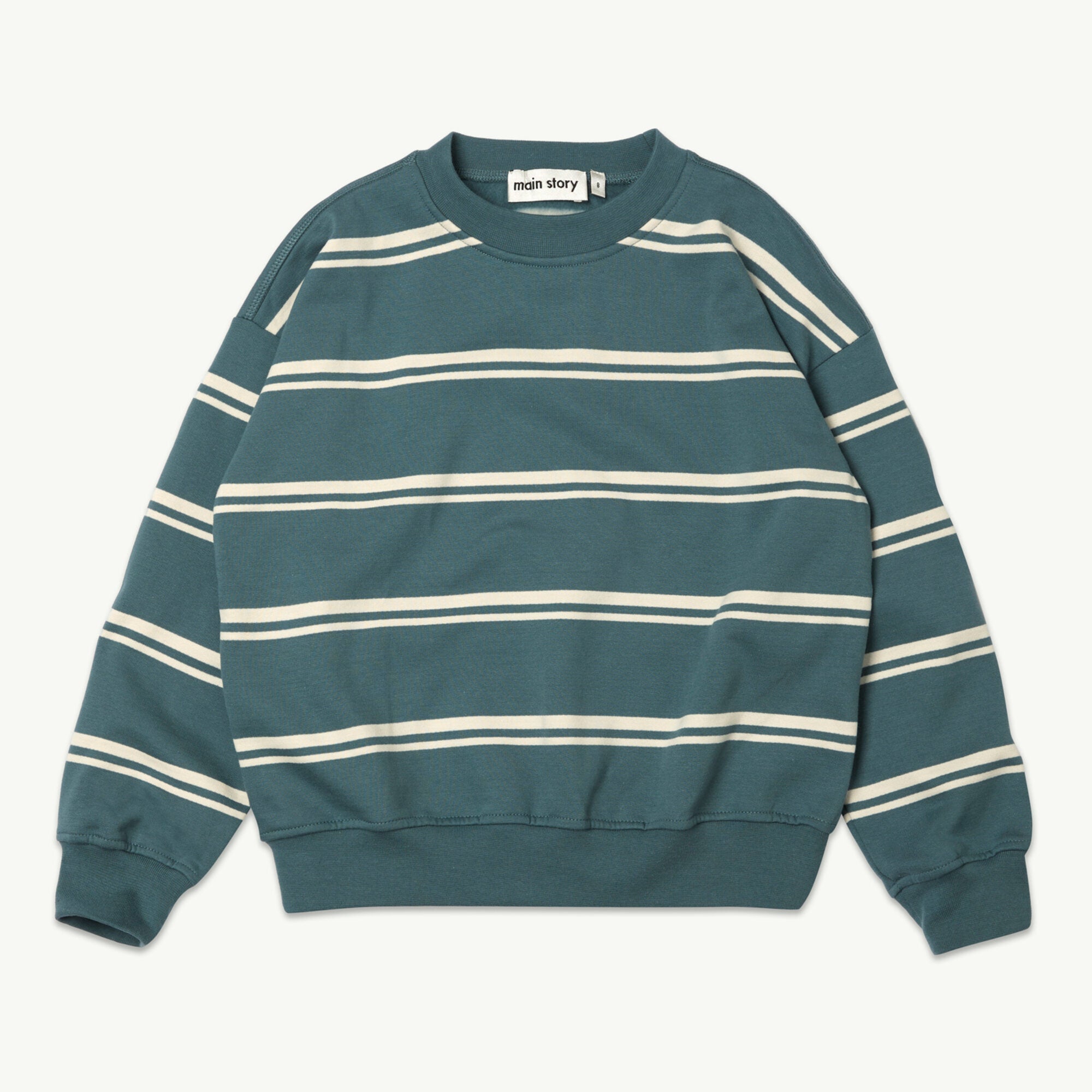 Boys & Girls Dark Green Stripes Cotton Sweatshirt