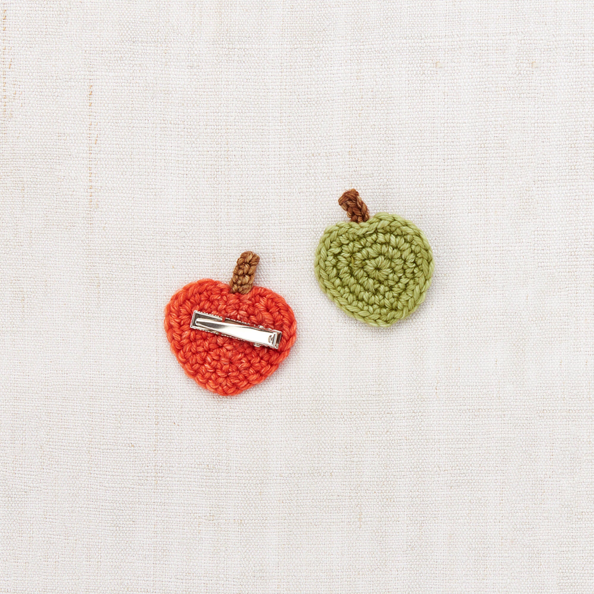 Girls Red & Green Apple Hair Clips