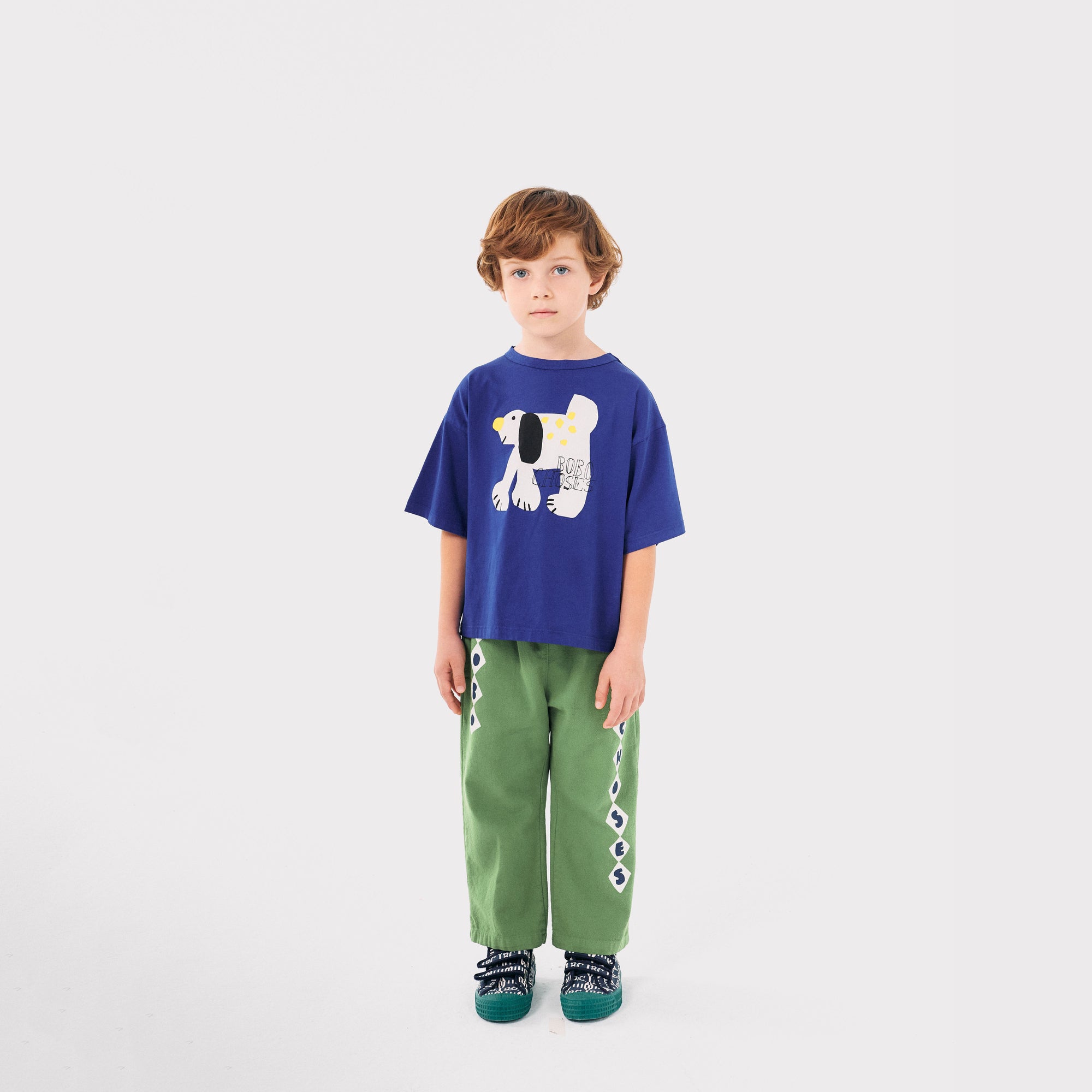 Boys & Girls Blue Printed Cotton T-Shirt