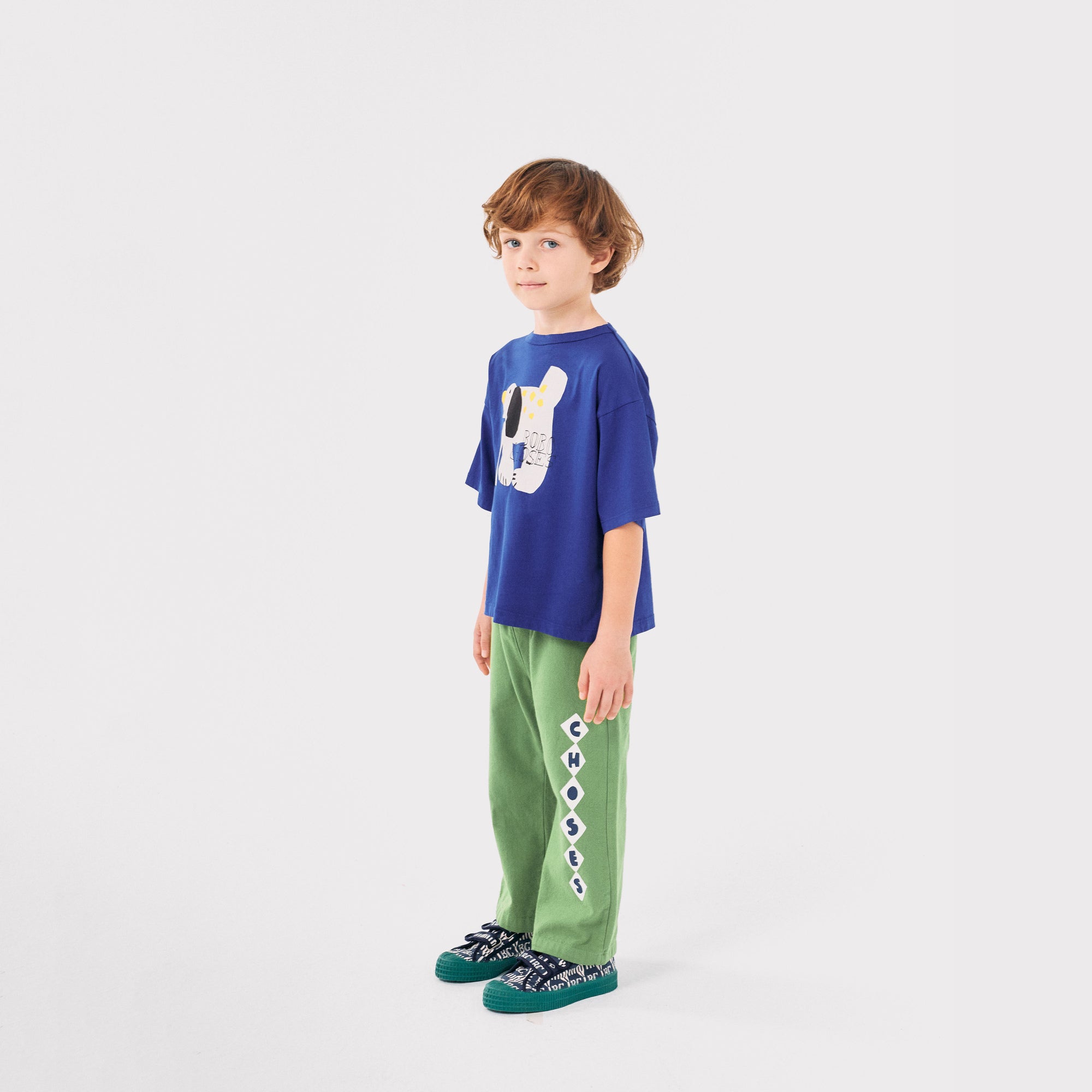 Boys & Girls Blue Printed Cotton T-Shirt