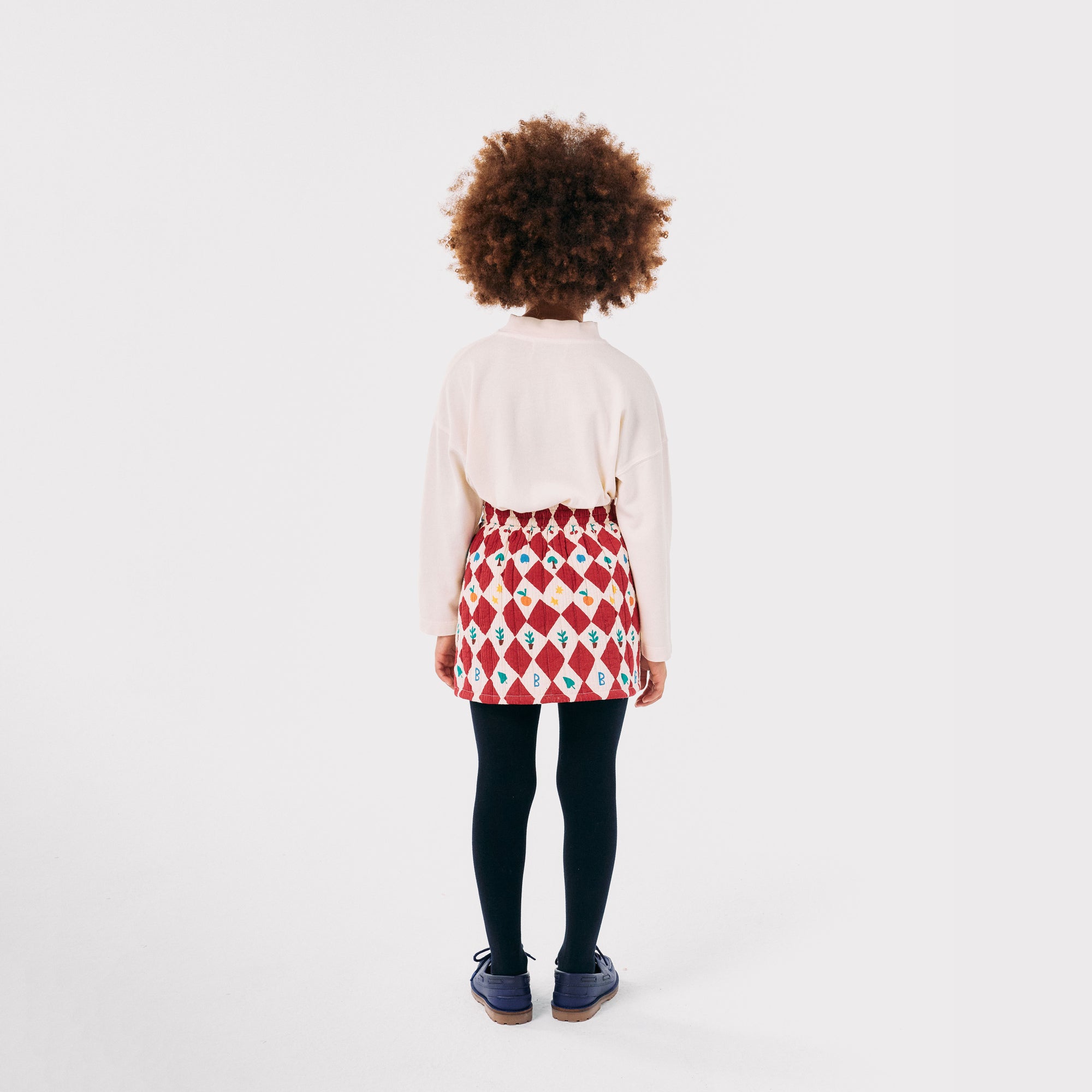 Girls Red Check Cotton Skirt