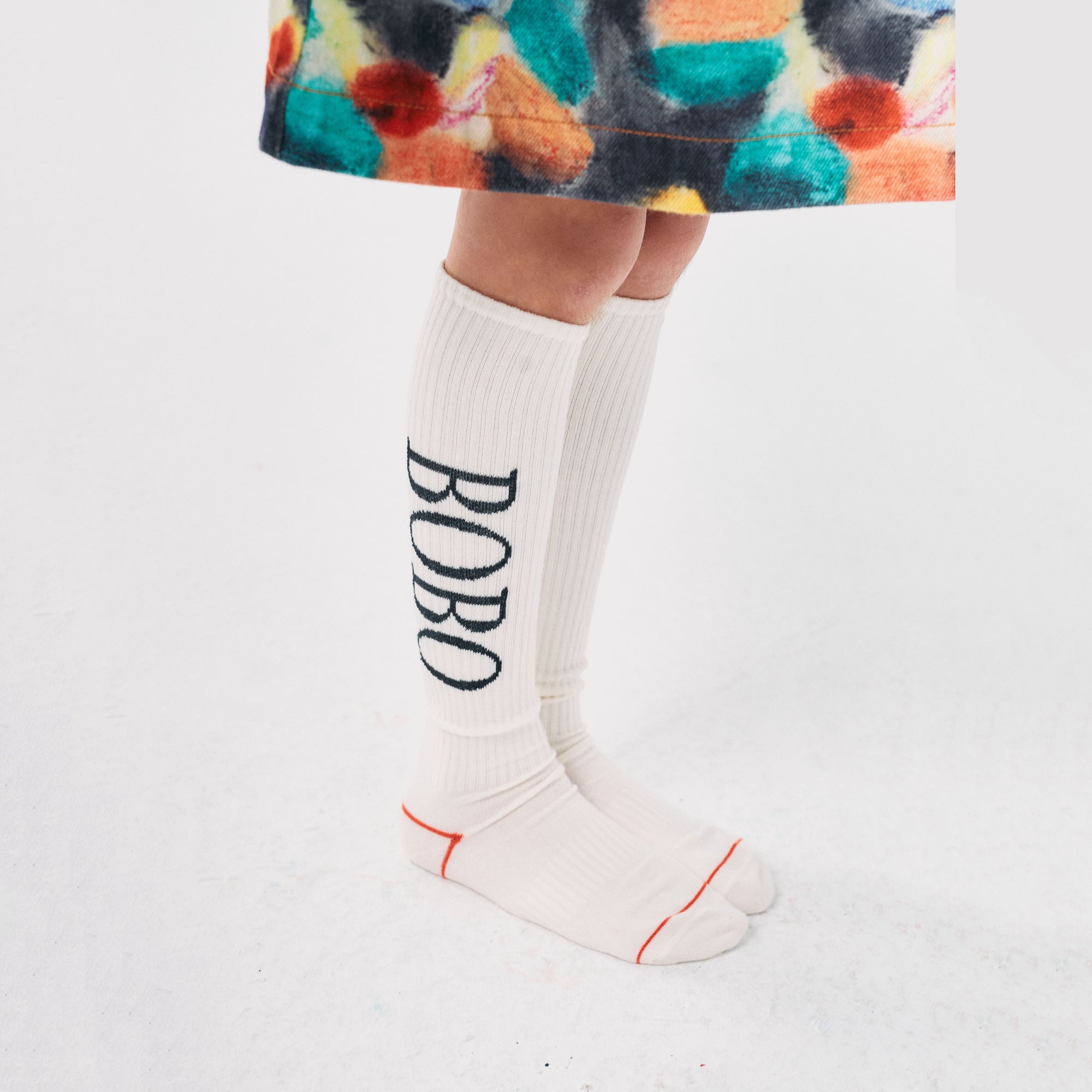 Boys & Girls White Logo Cotton Socks