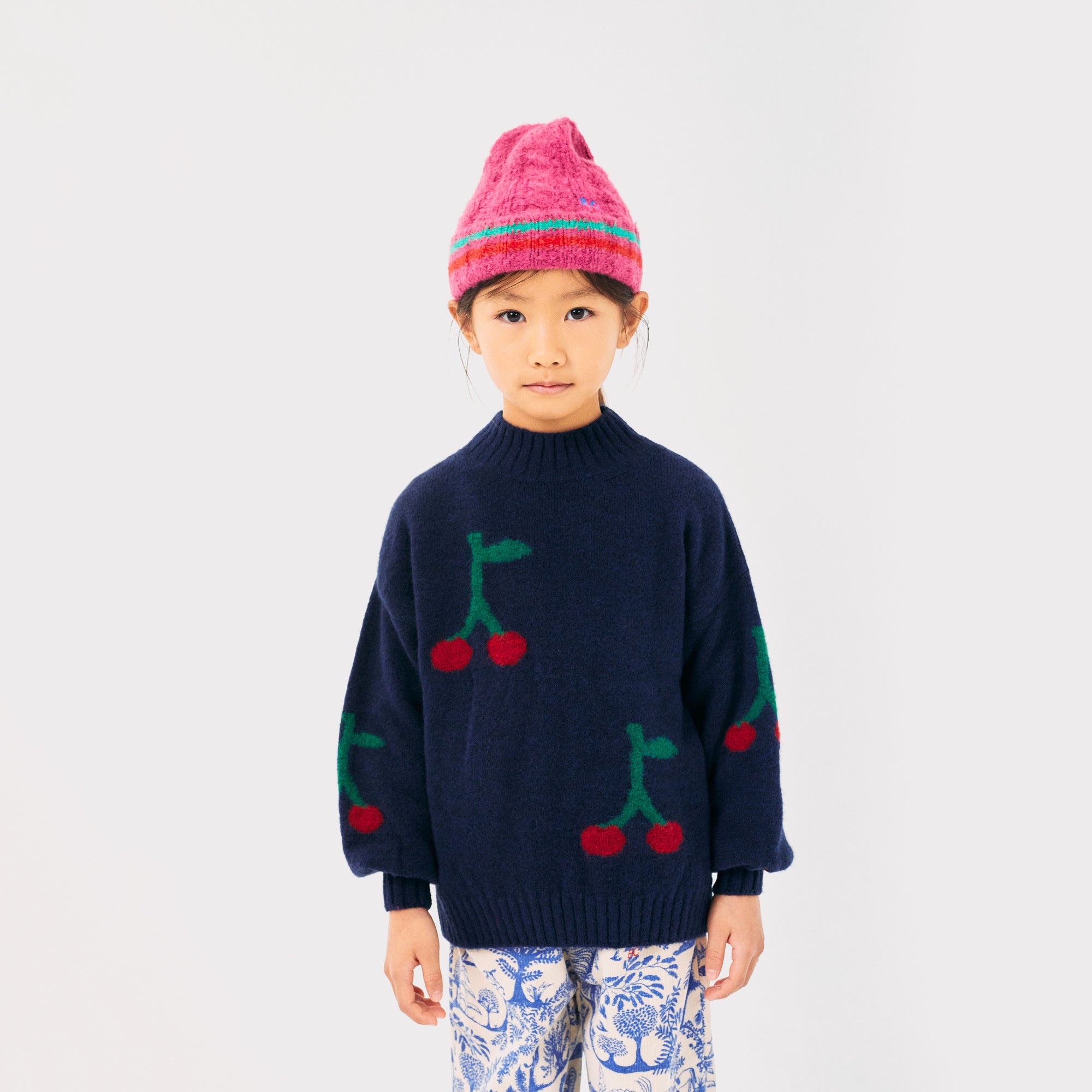 Girls Fuchsia Knit Hat