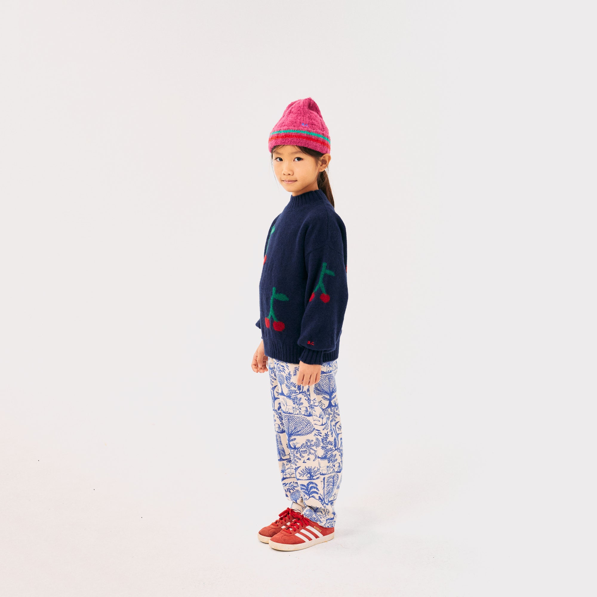 Girls Fuchsia Knit Hat