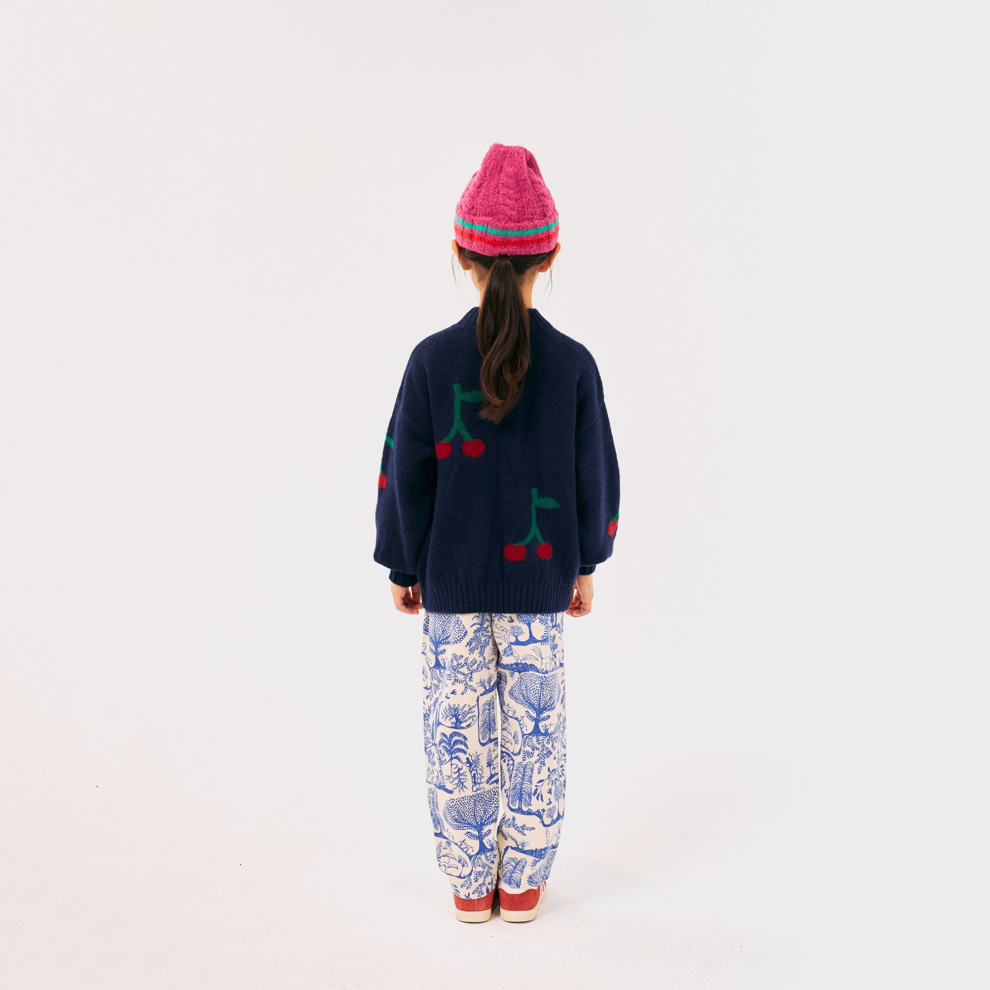 Girls Fuchsia Knit Hat