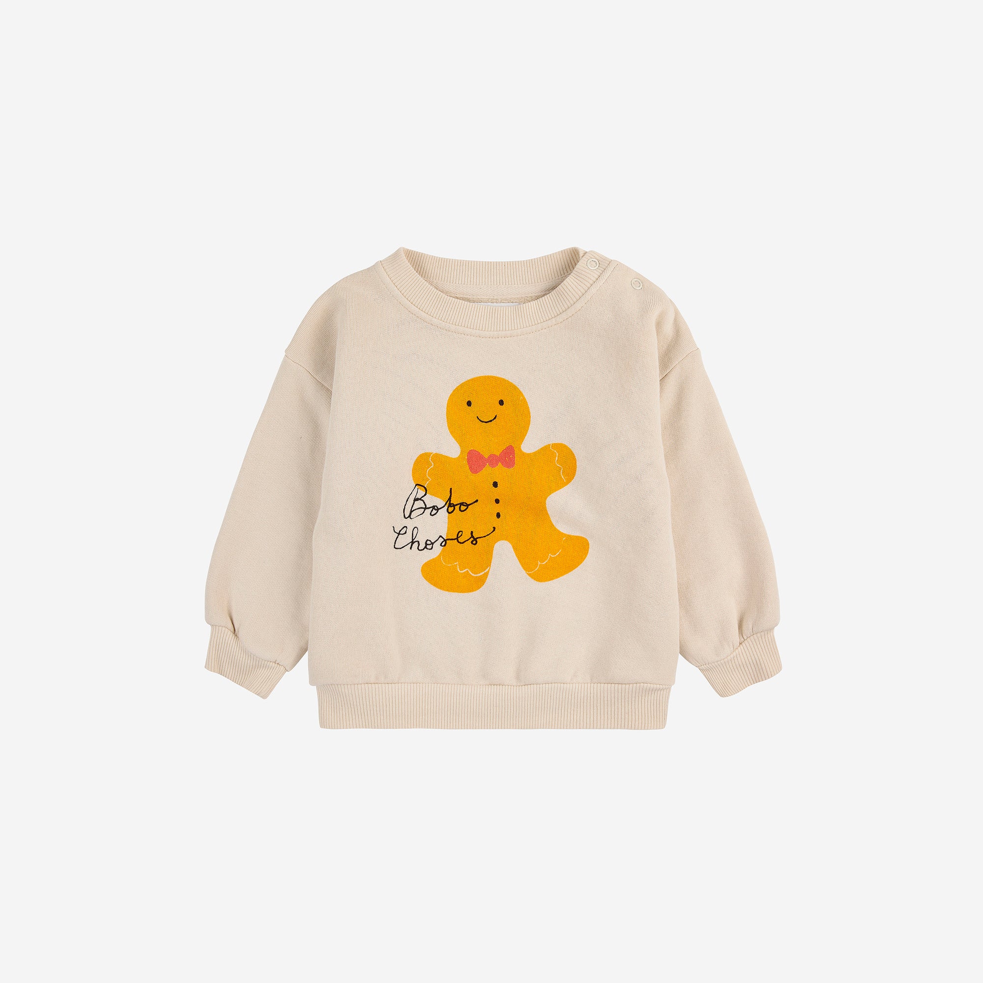 Baby Boys & Girls White Gingerbread Printed Cotton Sweatshirt