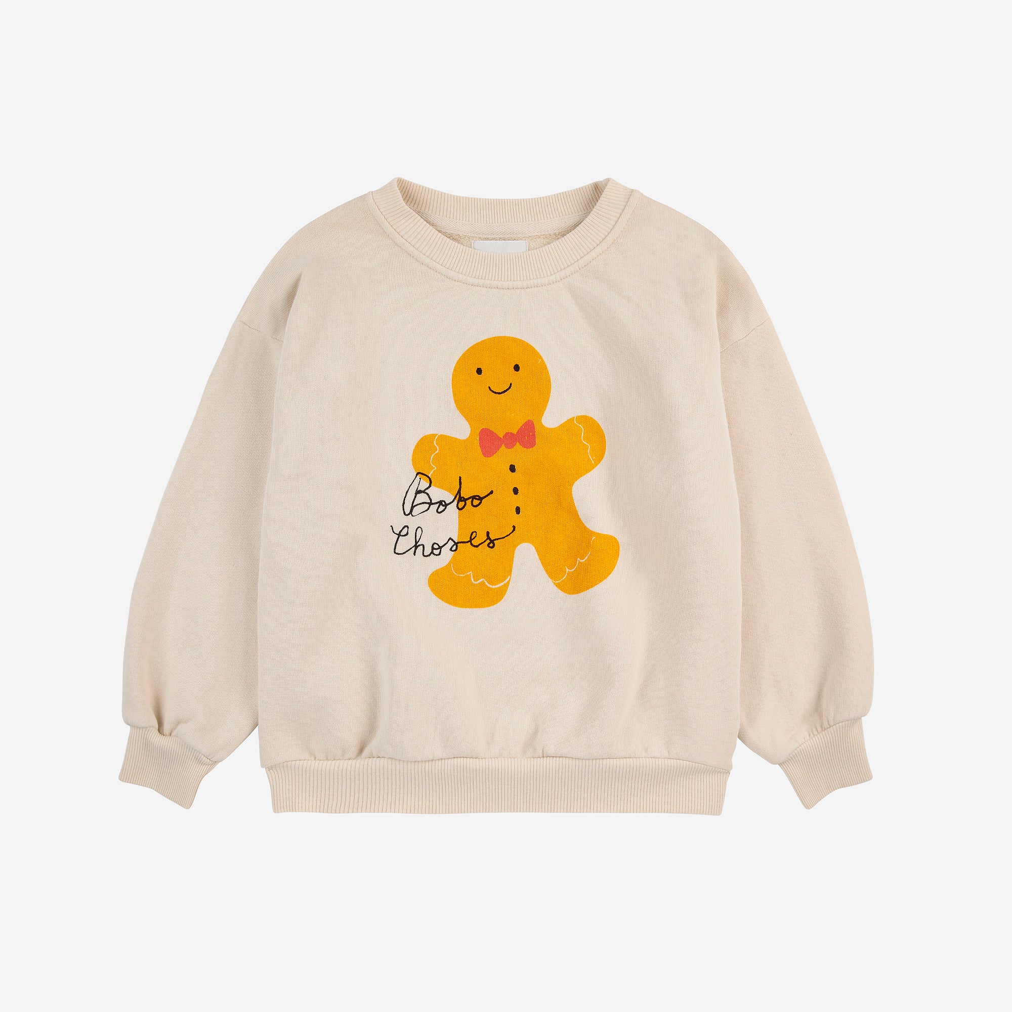 Boys & Girls White Gingerbread Printed Cotton Sweatshirt