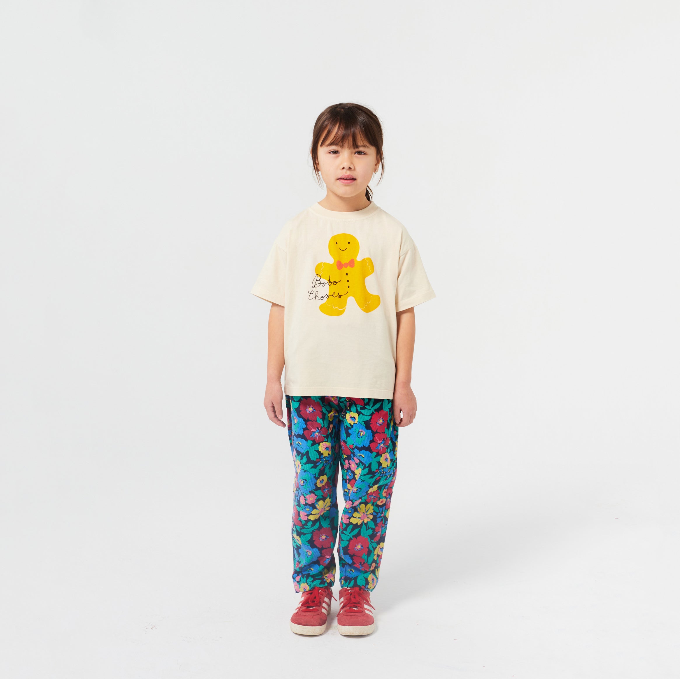 Boys & Girls White Gingerbread Printed Cotton T-Shirt