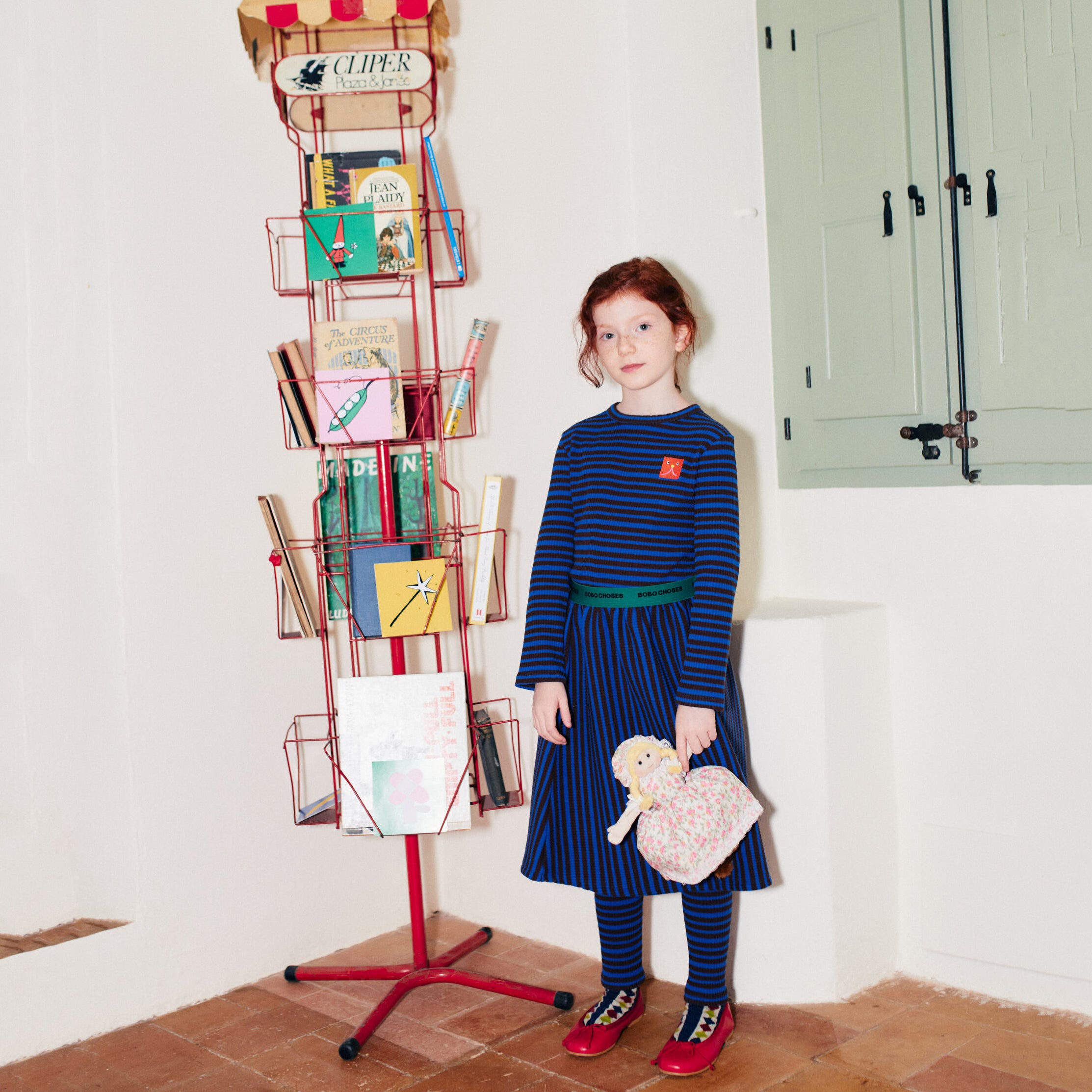 Girls Blue Stripes Skirt